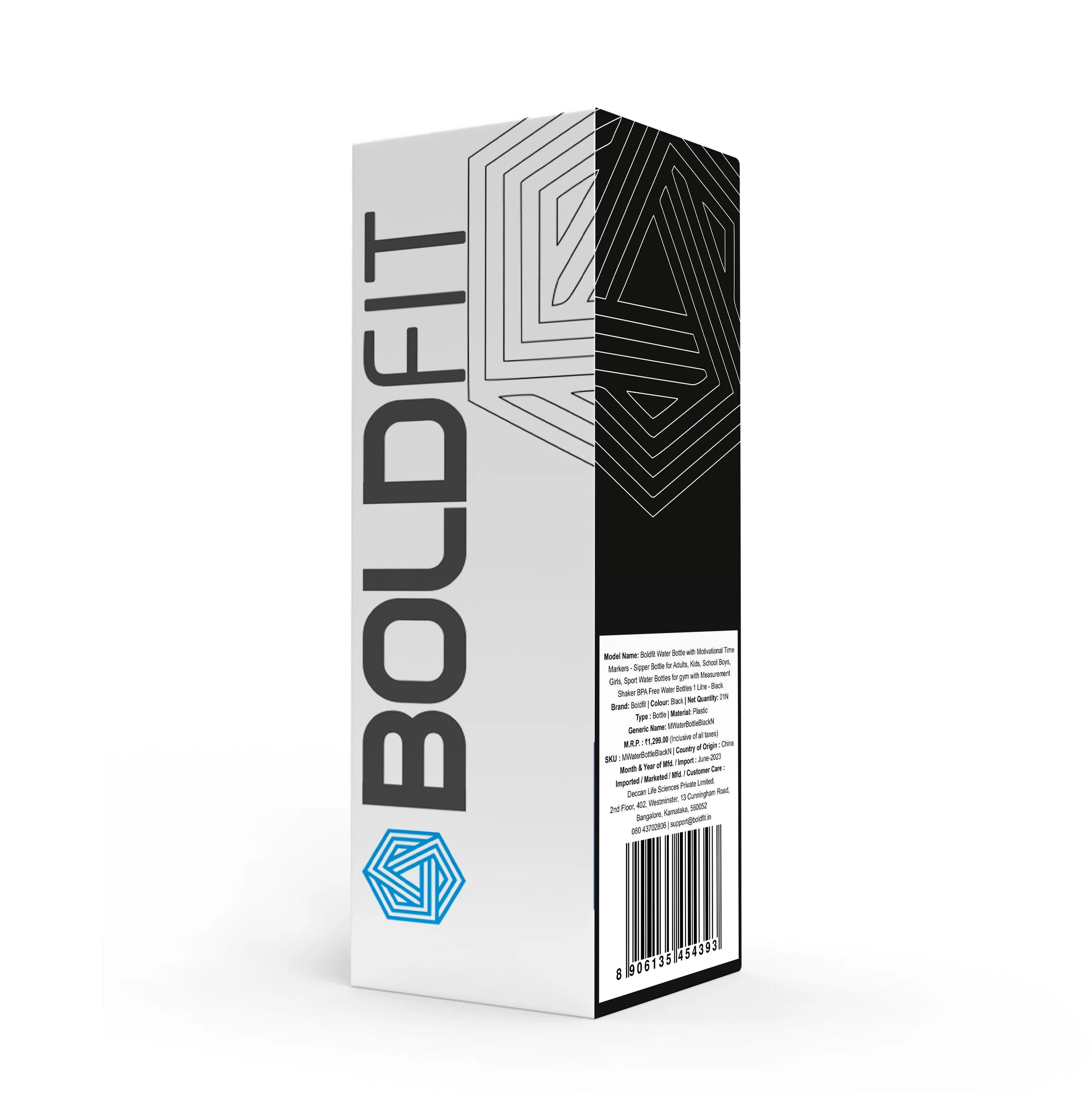 Aqua Motivational Bottle Black - 1L - Image 10