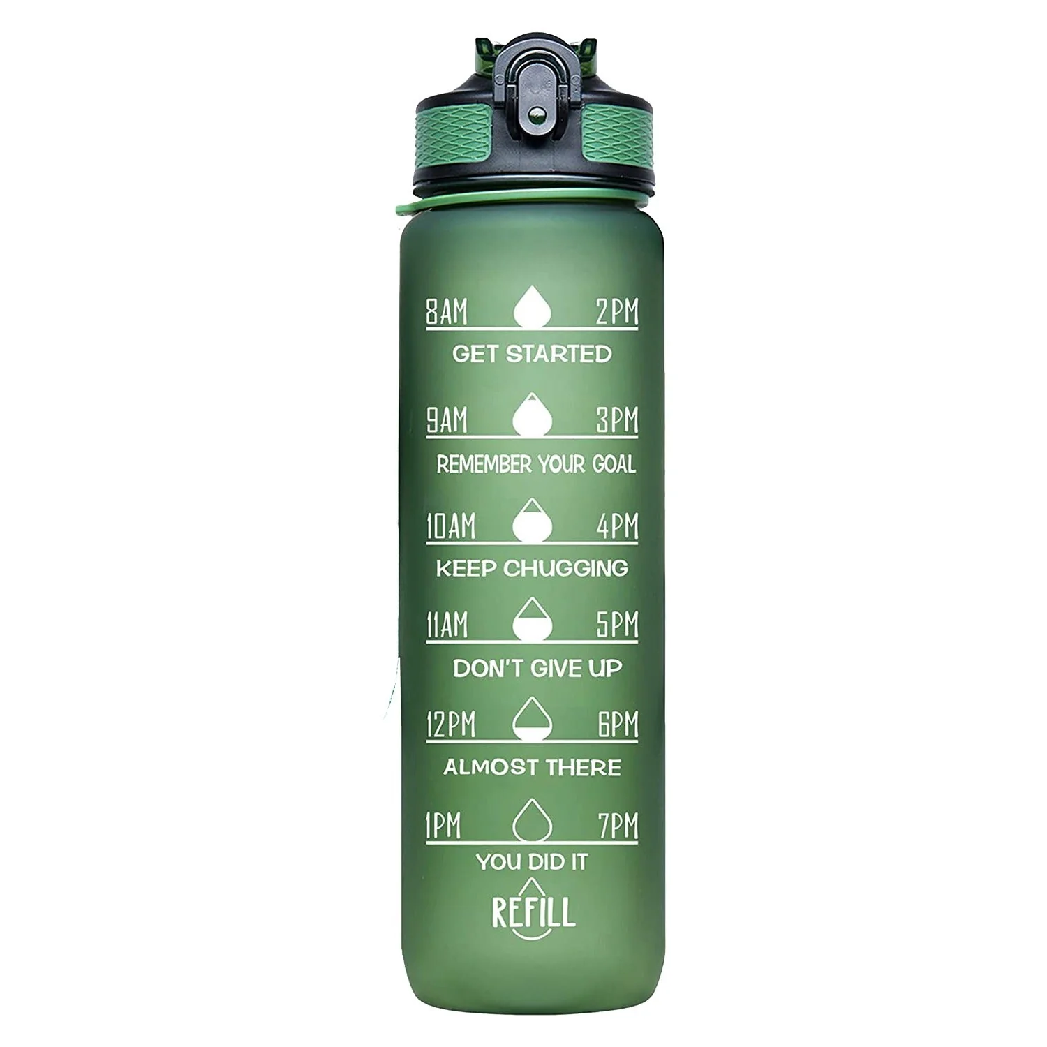 Aqua Motivational Bottle Hunter Green - 1L