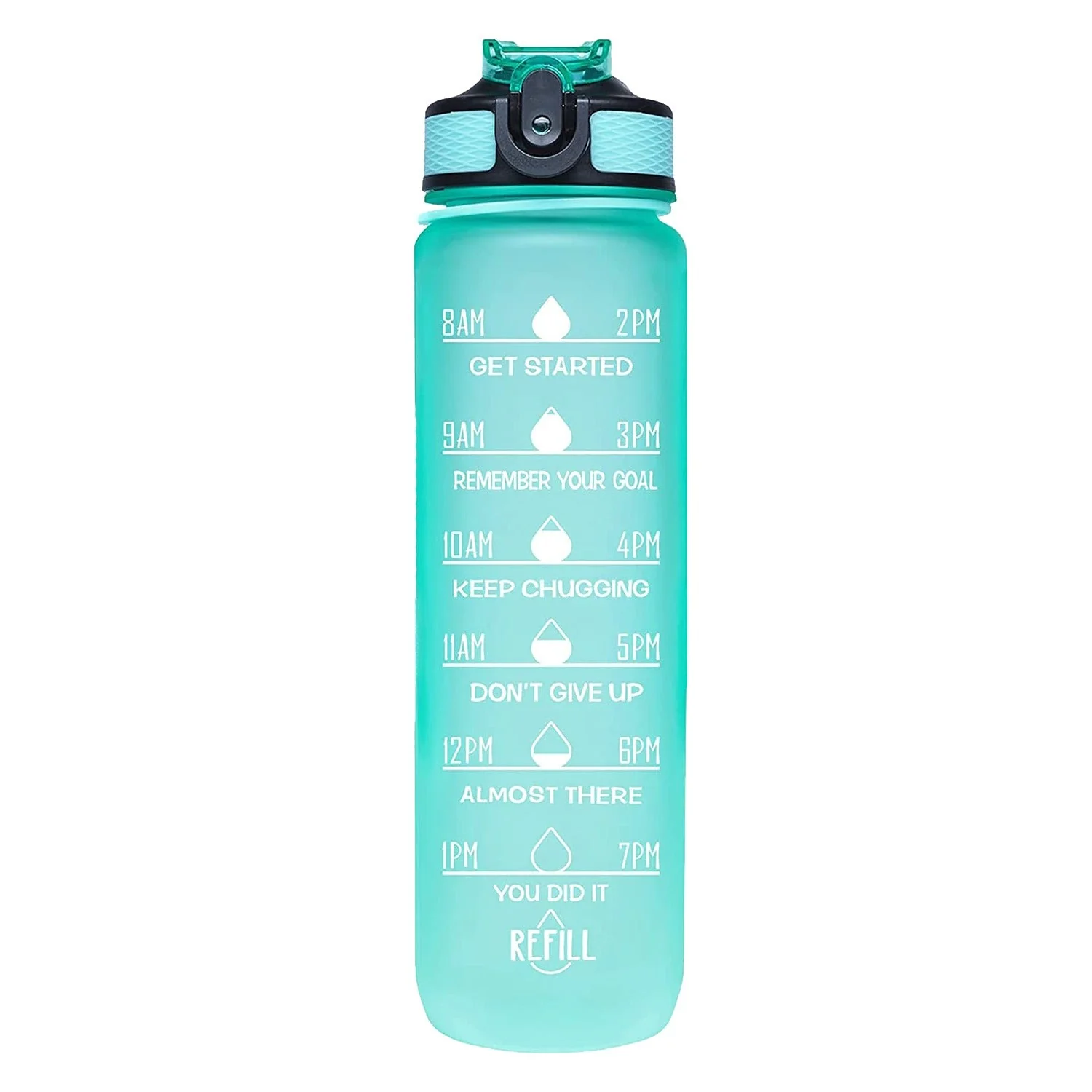 Aqua Motivational Bottle Mint Green - 1L