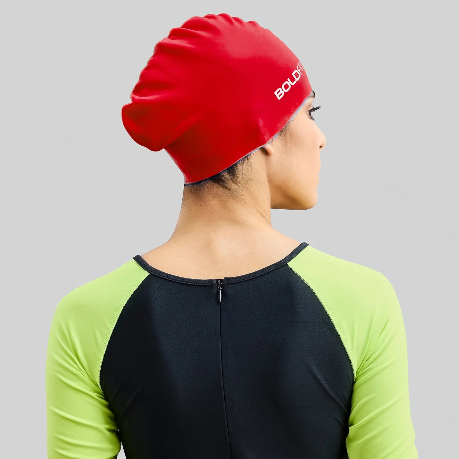AquaFlex Swim Cap - Red - Image 6