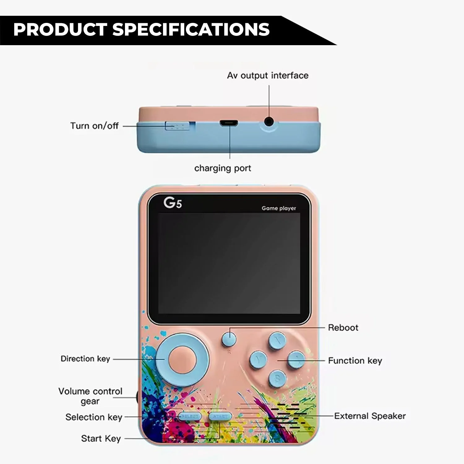 ArcadeX: Upgraded Handheld Retro Game Console with 500 Childhood Games Including Contra & More - Image 6