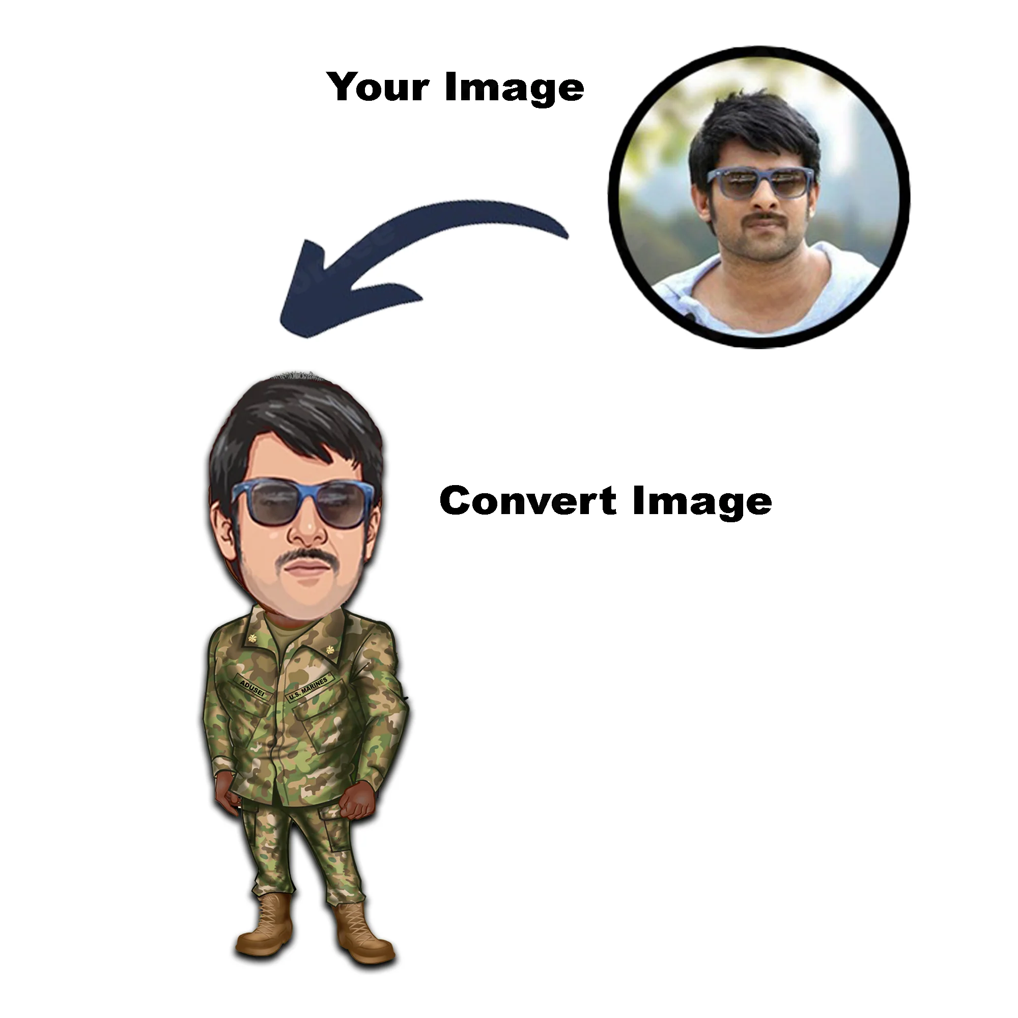 Army Caricature Photo Frame Unique Design Customized Gift for Boys - Image 7