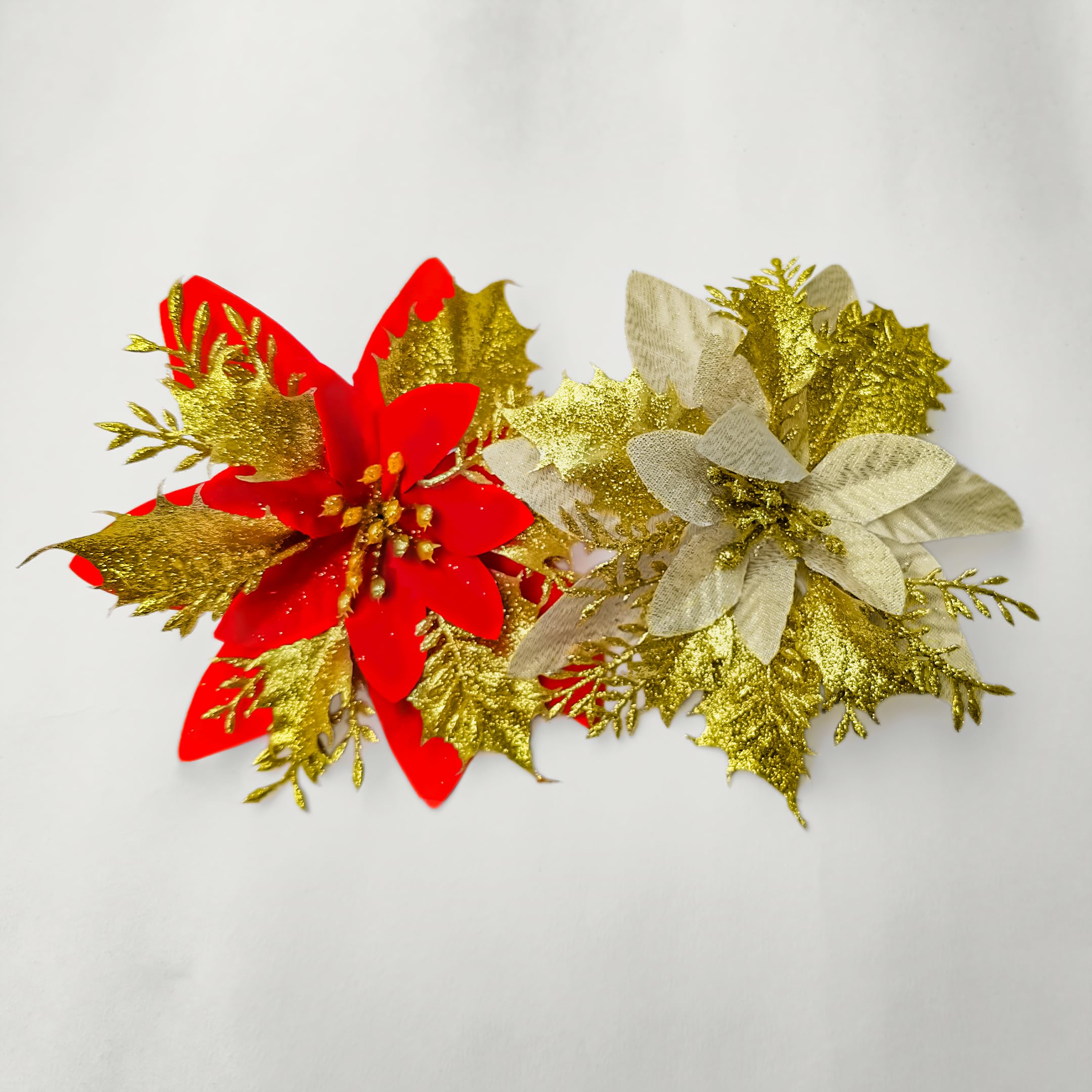 Artificial Poinsettia Flowers Pack of 2 - Image 5