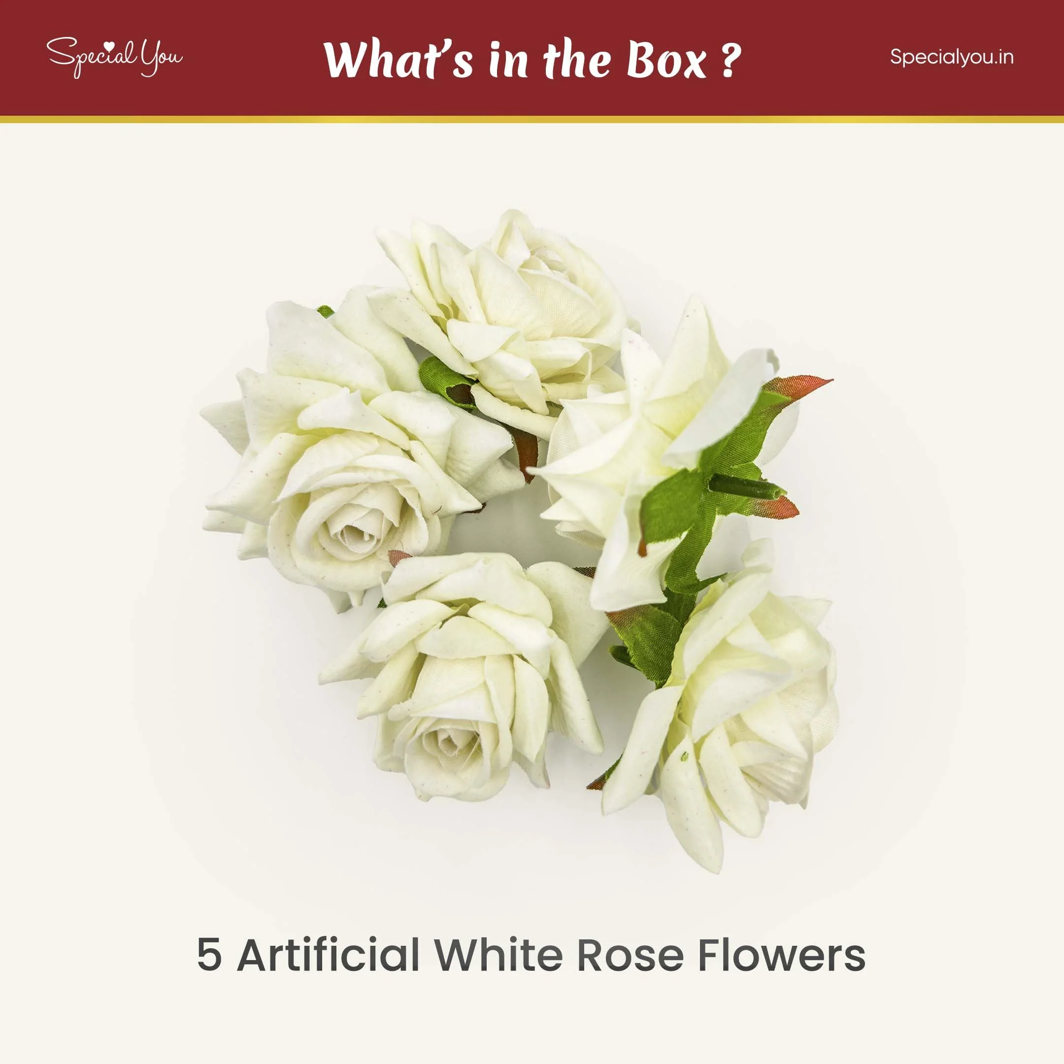 Artificial White Rose Flower for Decoration - Image 2