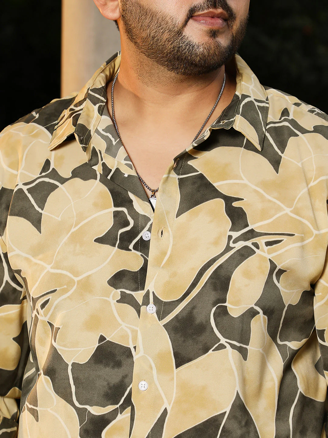 Artistic-Foliage Lined Imrprint Shirt - Image 7