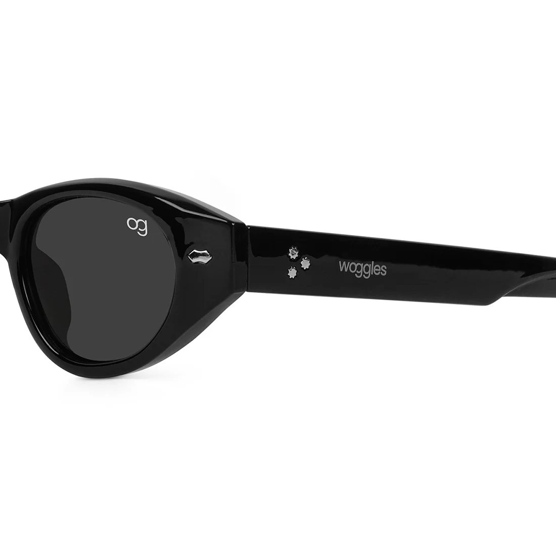 Arum Black Oval Sunglasses - Image 2