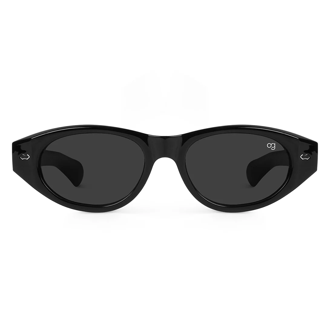 Arum Black Oval Sunglasses - Image 3