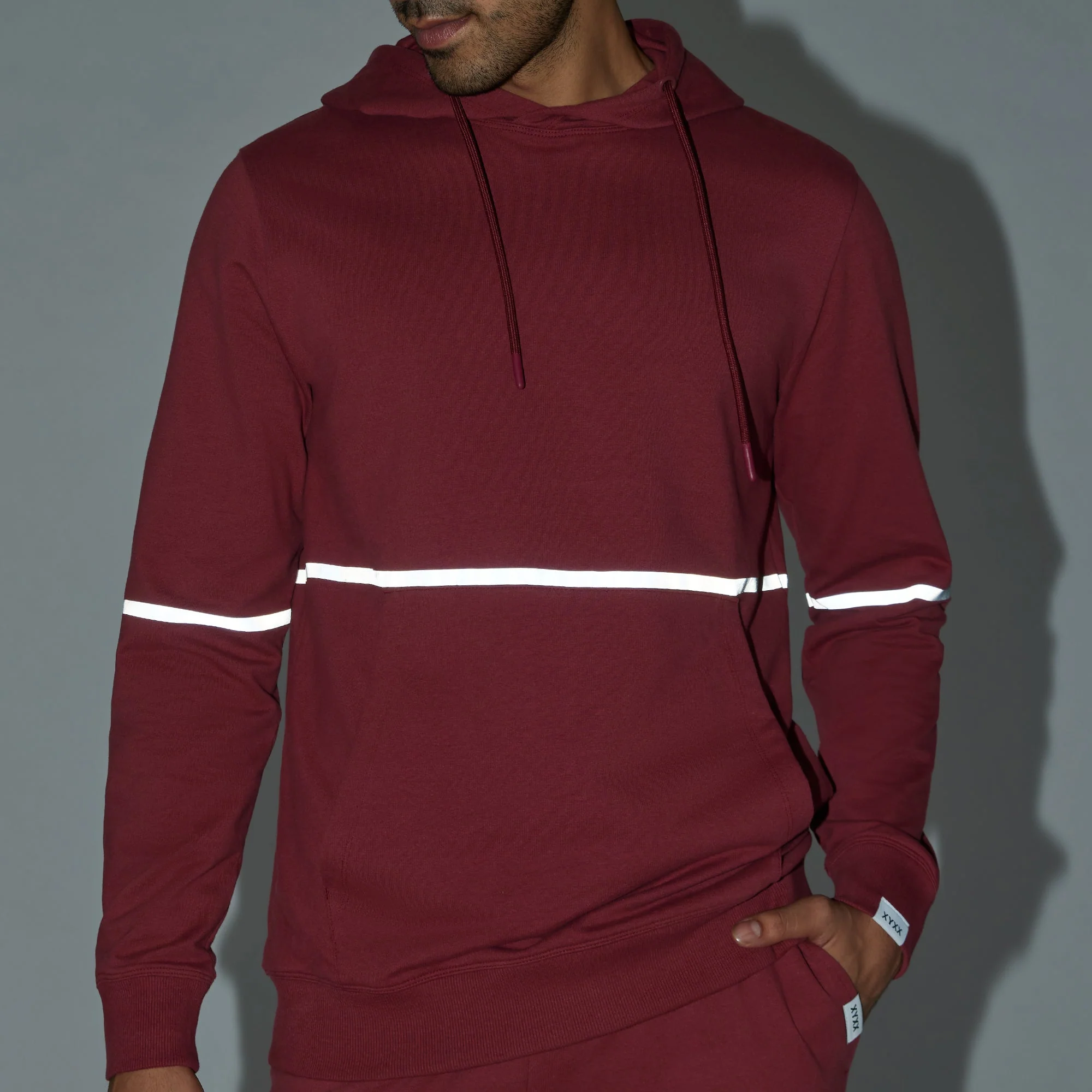 Ascent French Terry Cotton Blend Hoodie and Joggers Co-Ord Crimson Red - Image 6