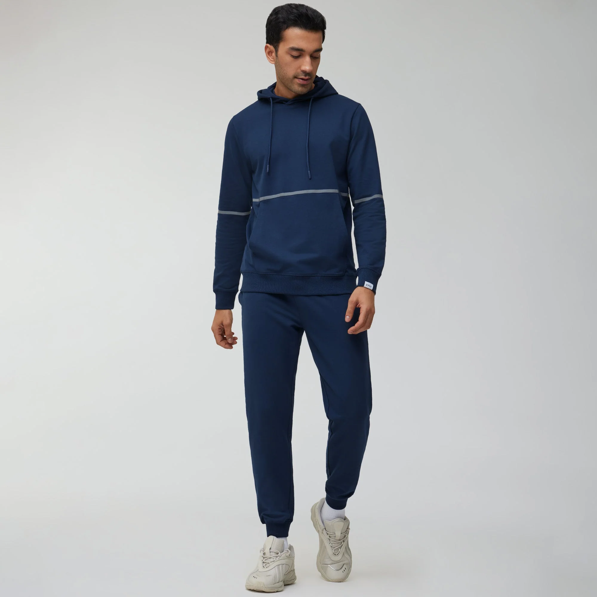 Ascent French Terry Cotton Blend Hoodie and Joggers Co-Ord Midnight Blue - Image 2