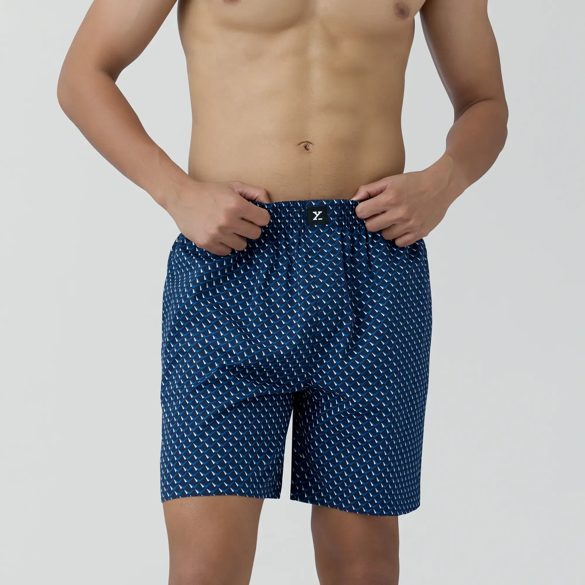 Astor Combed Cotton Boxer Shorts Arrow Blue - Image 3