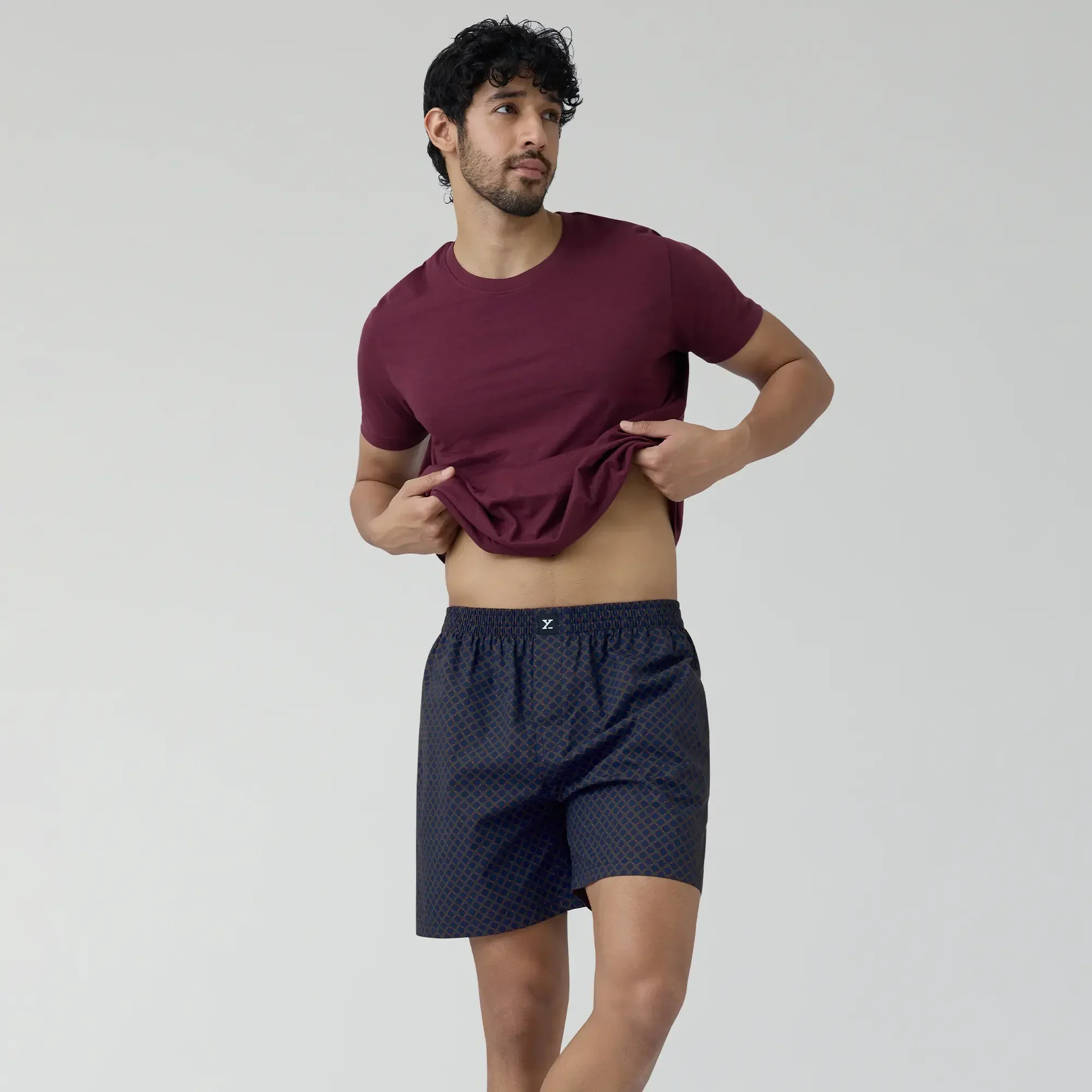 Astor Combed Cotton Boxer Shorts Blue Circle - Image 2