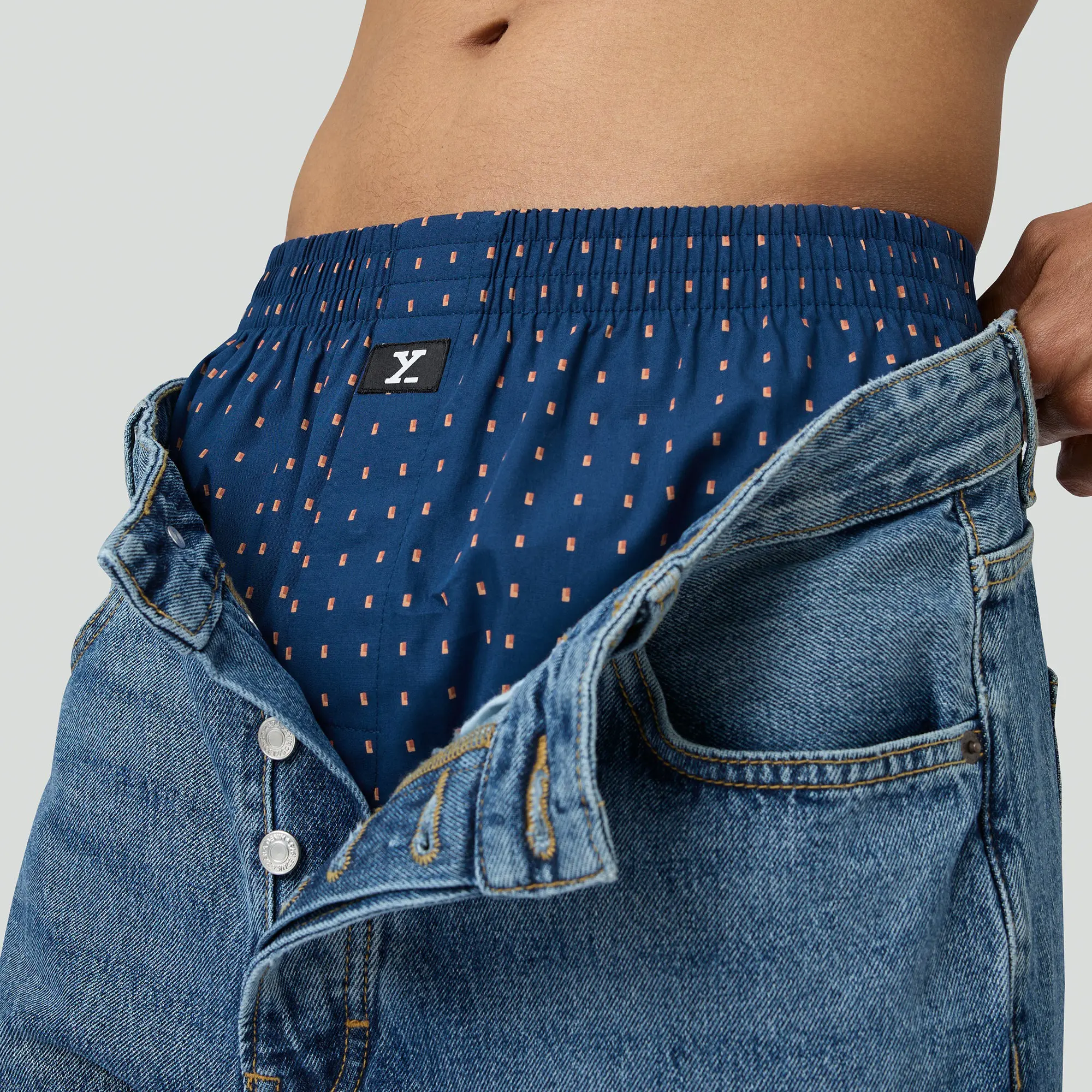 Astor Lounge Inner Boxers Blocks Blue - Image 3