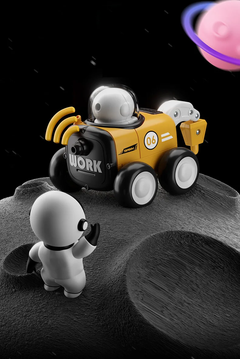 Astro Robot in Engineering Vehicle Press n Go Toy for Kids - Image 4