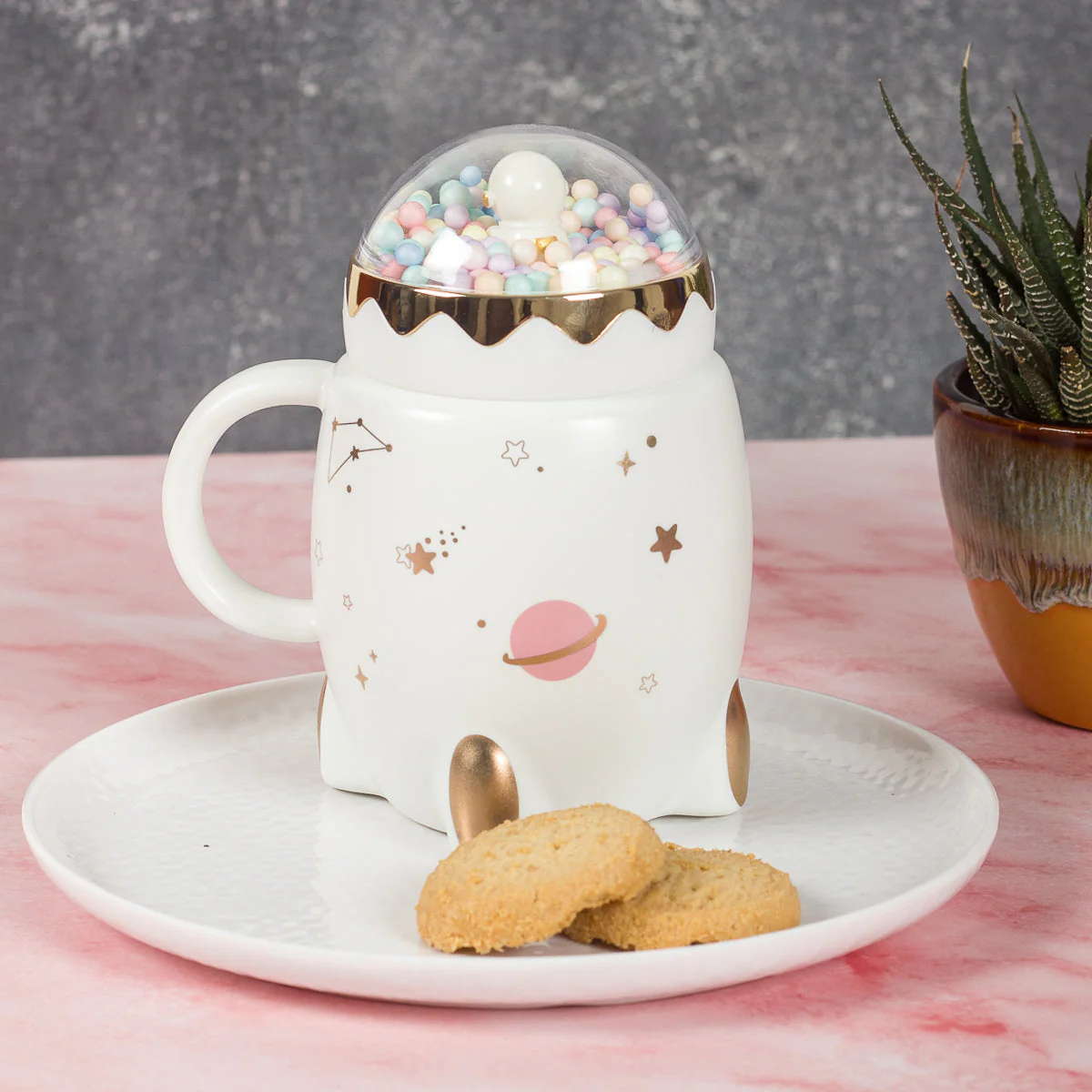 Astronaut Ceramic milk Mug - White - Image 2