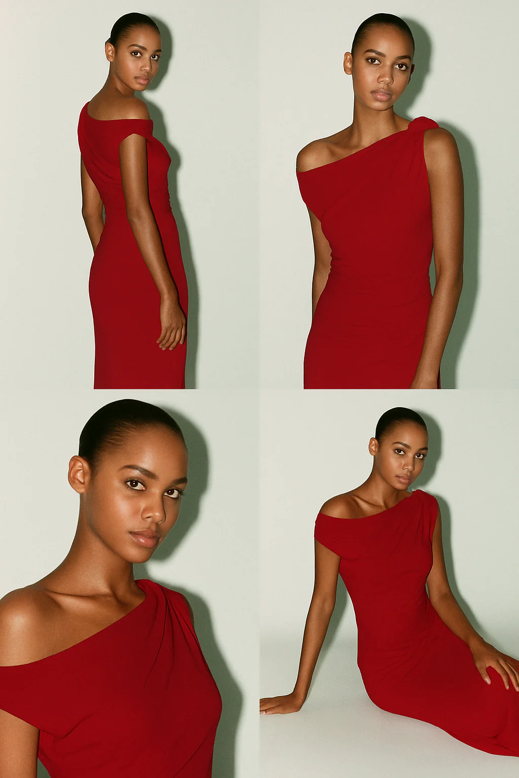 ASYMMETRIC MIDI DRESS - Image 5
