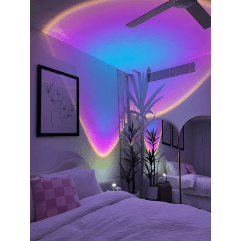 Aura: 16-Hue RGB Sunset Lamp with Remote Control, USB Plug-In & 360° Rotatable Head for Ambience & Content Creation - Image 8