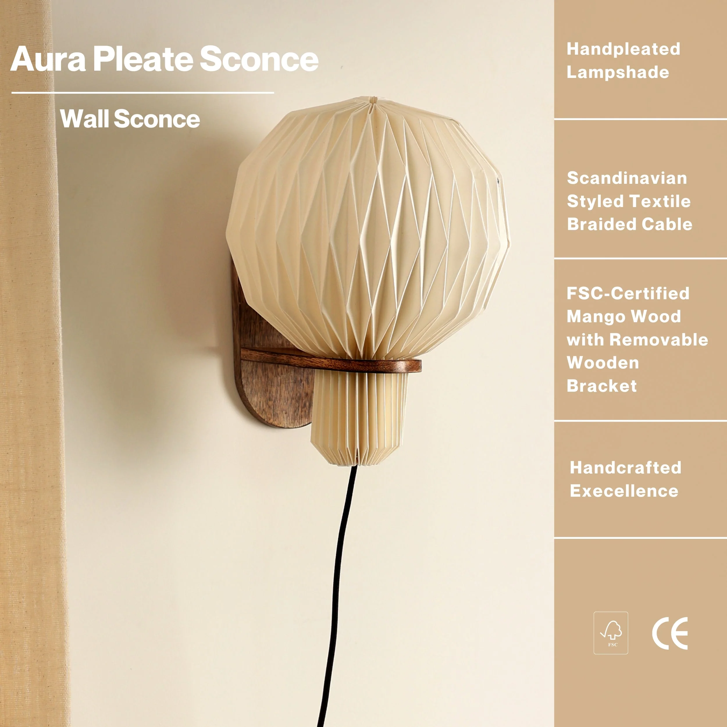 Aura Pleat Sconce Wall Lamp - Image 11