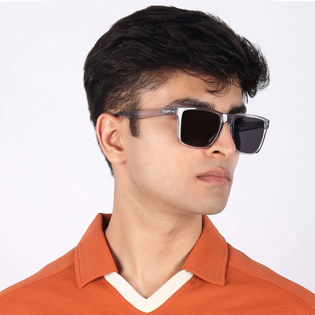 Auralite Transparent Polarized Square Sunglasses - Image 5