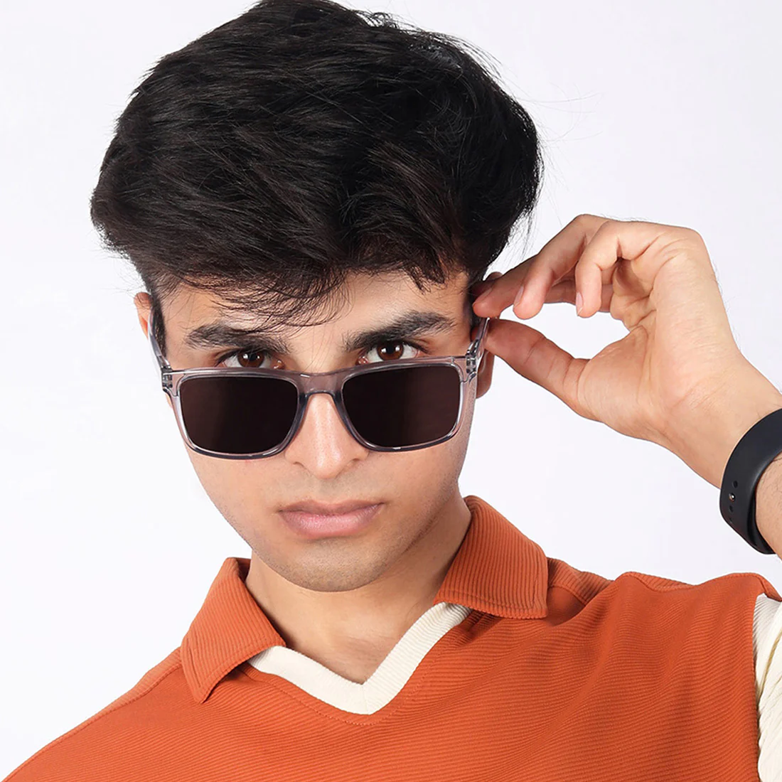 Auralite Transparent Polarized Square Sunglasses - Image 6