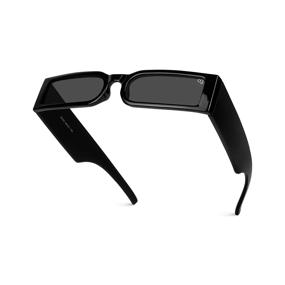 Aurex Glossy Black Rectangle Sunglasses - Image 5