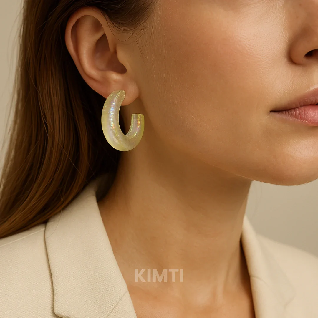 Aurora Hoops Clear Drop Earring - Image 2