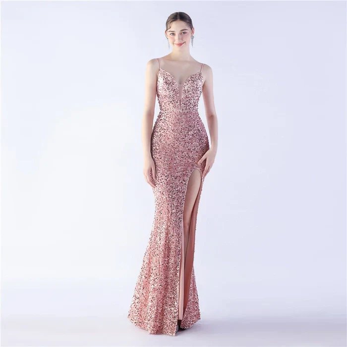 Aurora Spaghetti Slit Gown - Image 3