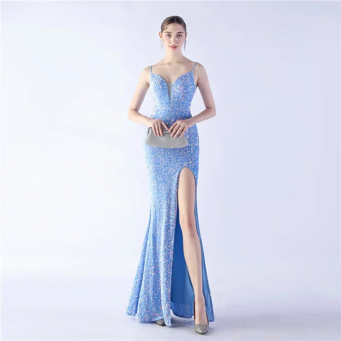 Aurora Spaghetti Slit Gown - Image 4