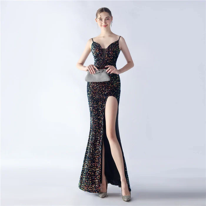 Aurora Spaghetti Slit Gown - Image 5