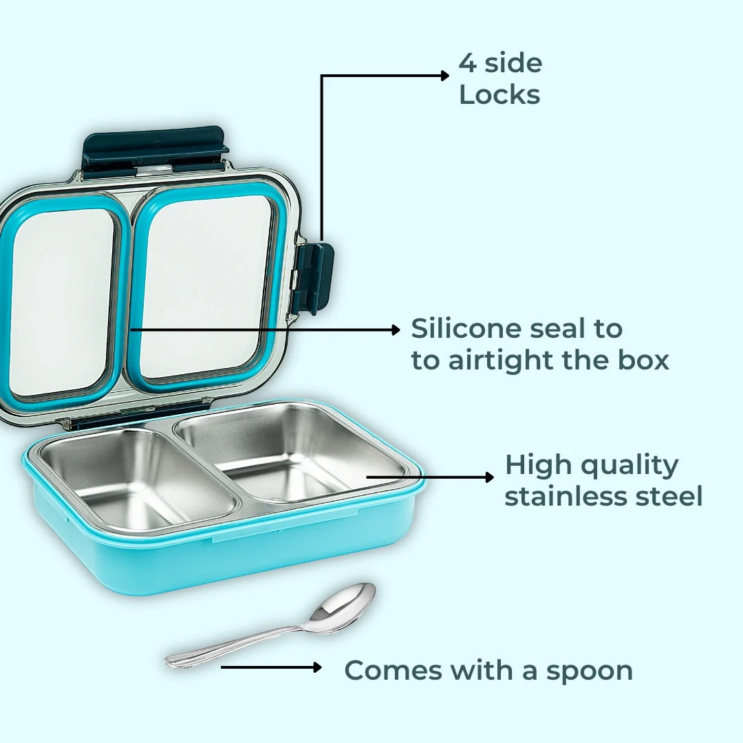 AVIAS Avifresh Stainless Steel Insulated Lunch Box with Spoon | Tiffin Box for School, College, and Office - DUO - Image 3