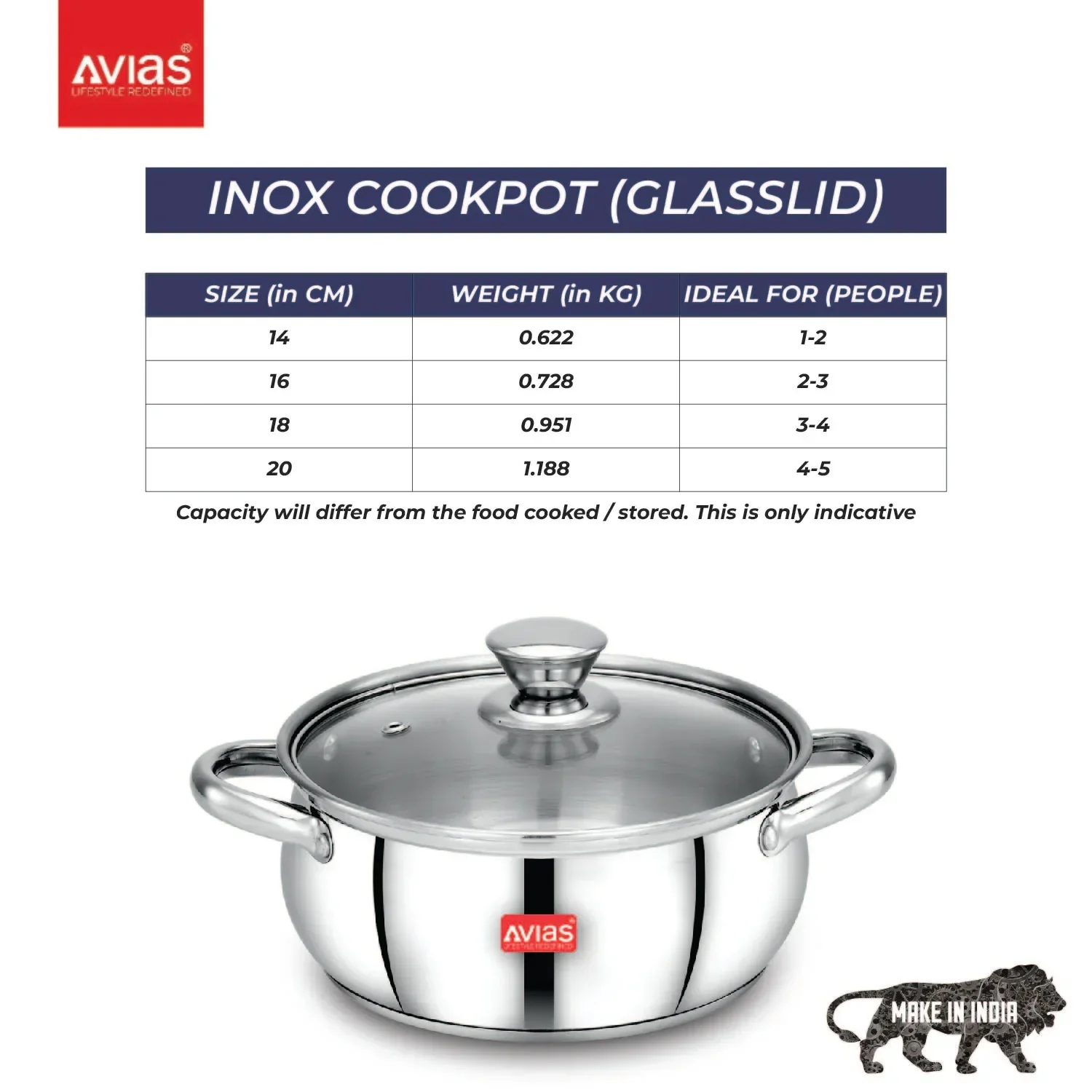 AVIAS Inox IB stainless steel cookpot with glass lid with steam vent | rust-resistant cooware with sandwich bottom | Induction and gas stove friendly | Silver - Image 6
