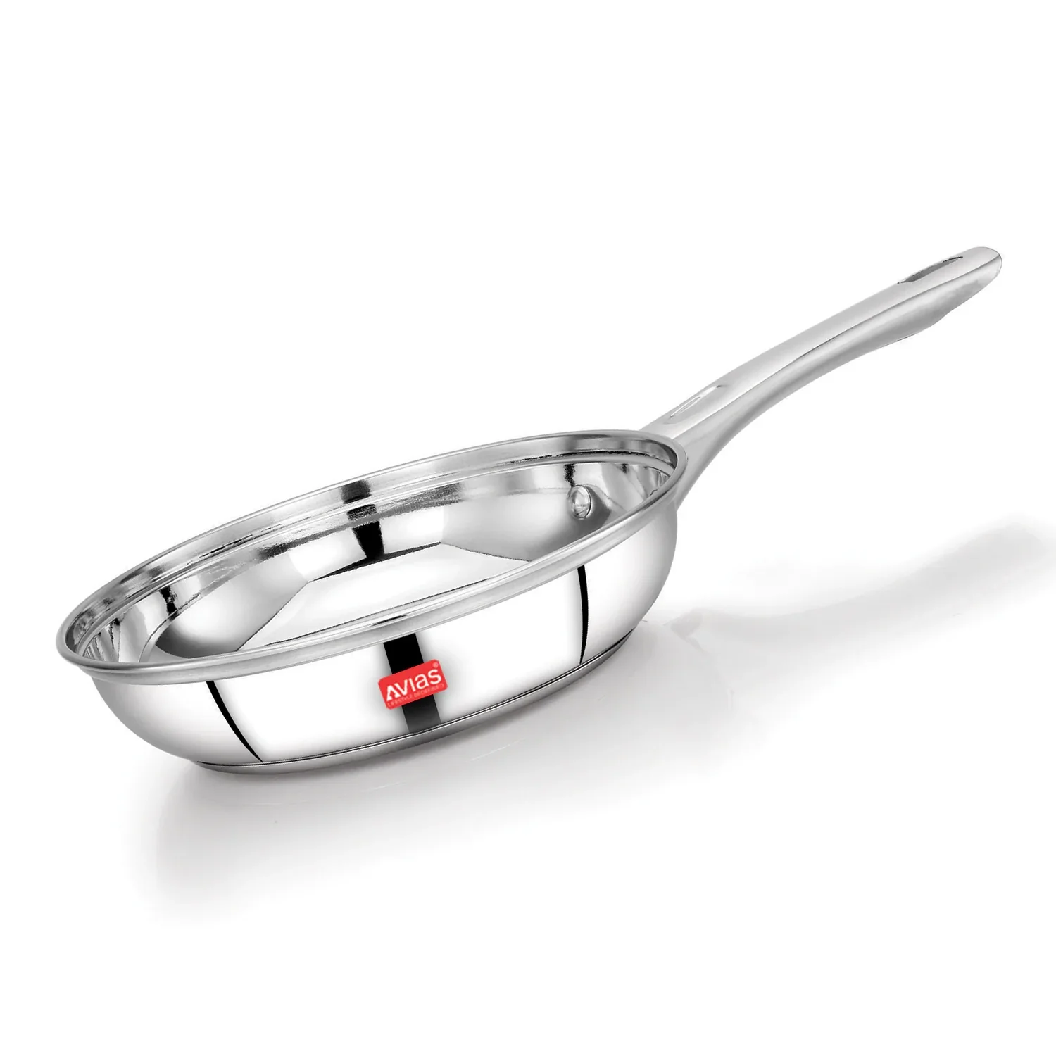AVIAS Inox IB stainless steel Frypan | Induction friendly | Sandwich bottom | Robust | Silver Satin finish | 20cm/ 22cm - Image 4
