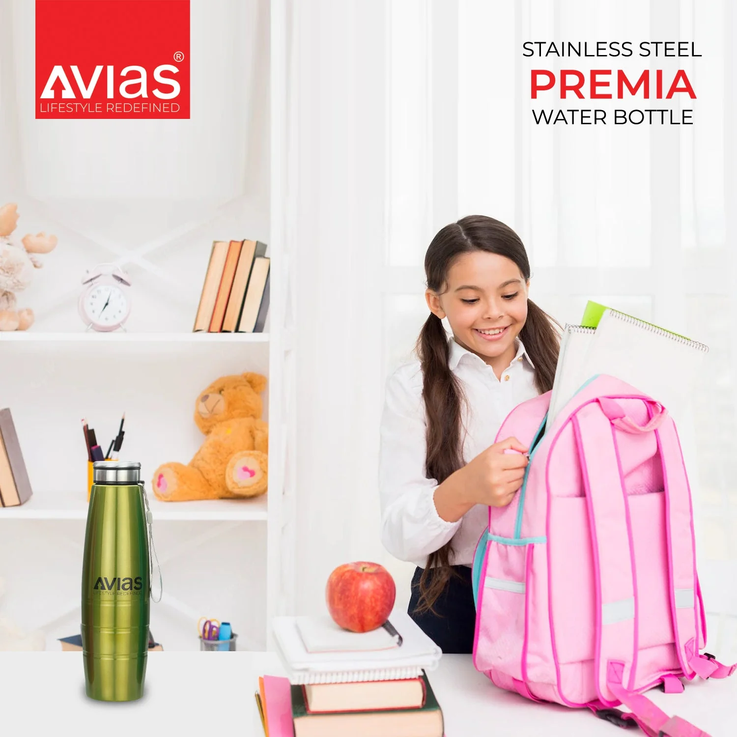 AVIAS Premia 1000ml Water Bottle  | Stainless steel | Odor free and highly durable | leak proof lid - Image 10