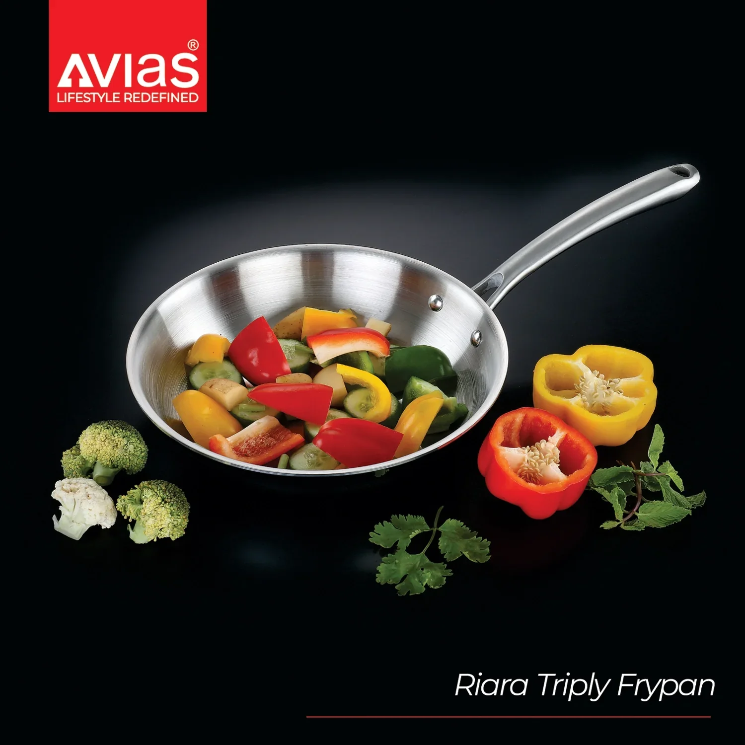 AVIAS Riara premium stainless steel Triply Fry pan/ skillet | Cool touch handles | 2.5 mm Thick body | Induction friendly |1.25L/1.5L/1.75L - Image 11