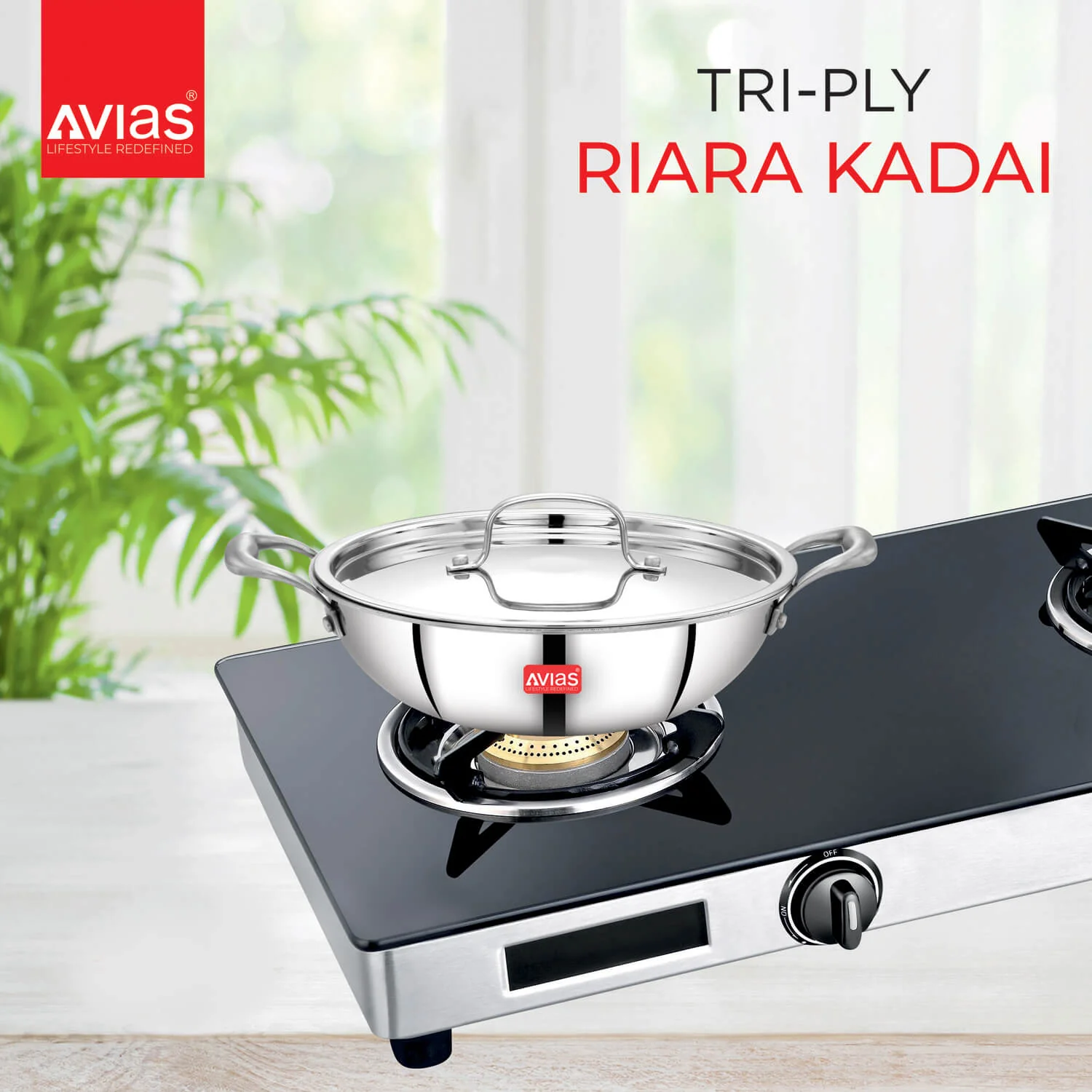AVIAS Riara Premium Stainless steel Triply Kadai/ kadhai with lid | 3 layer | steel casted stay-cool handles | 2.5 mm thickness | Induction base | 2 L/ 2.5 L/ 3.25 L/ 4 L - Image 11