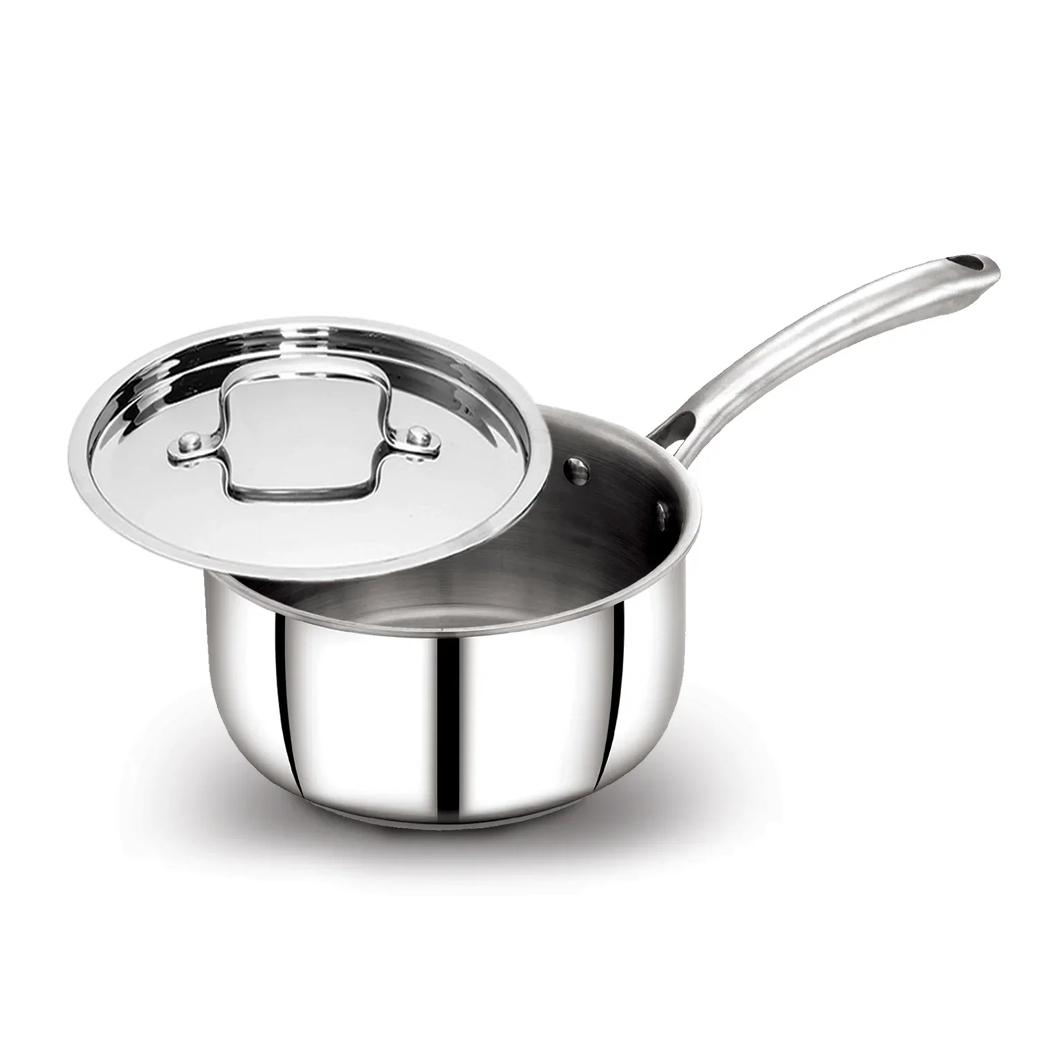AVIAS Riara premium stainless steel Triply Saucepan with steel lid | stay cool handles | 2.5 mm thickness | Induction base | 1.10 L/1.5 L /2.25 L - Image 2