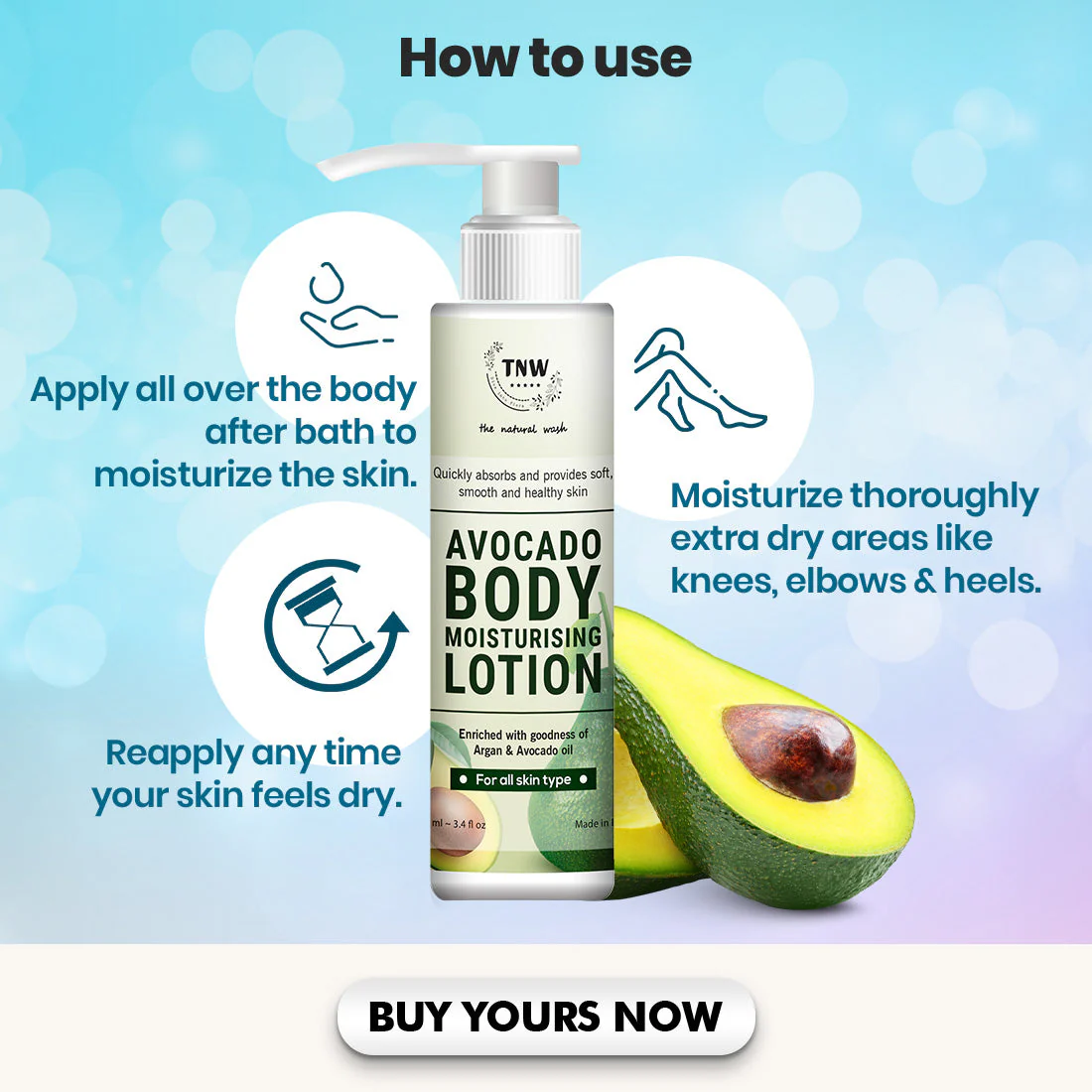 Avocado Moisturizing Body Lotion (Non Greasy & Paraben Free) - Image 4