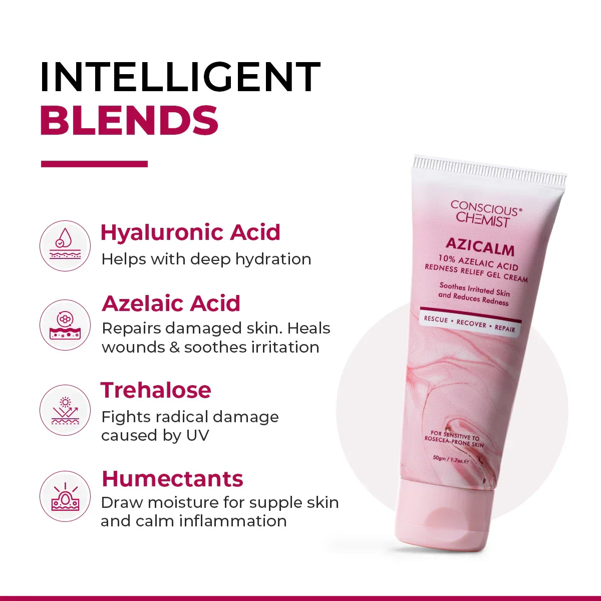 Azicalm Redness & Inflammation Relief Cream | 10% Azelaic Acid | 50 gms | BS - Image 4