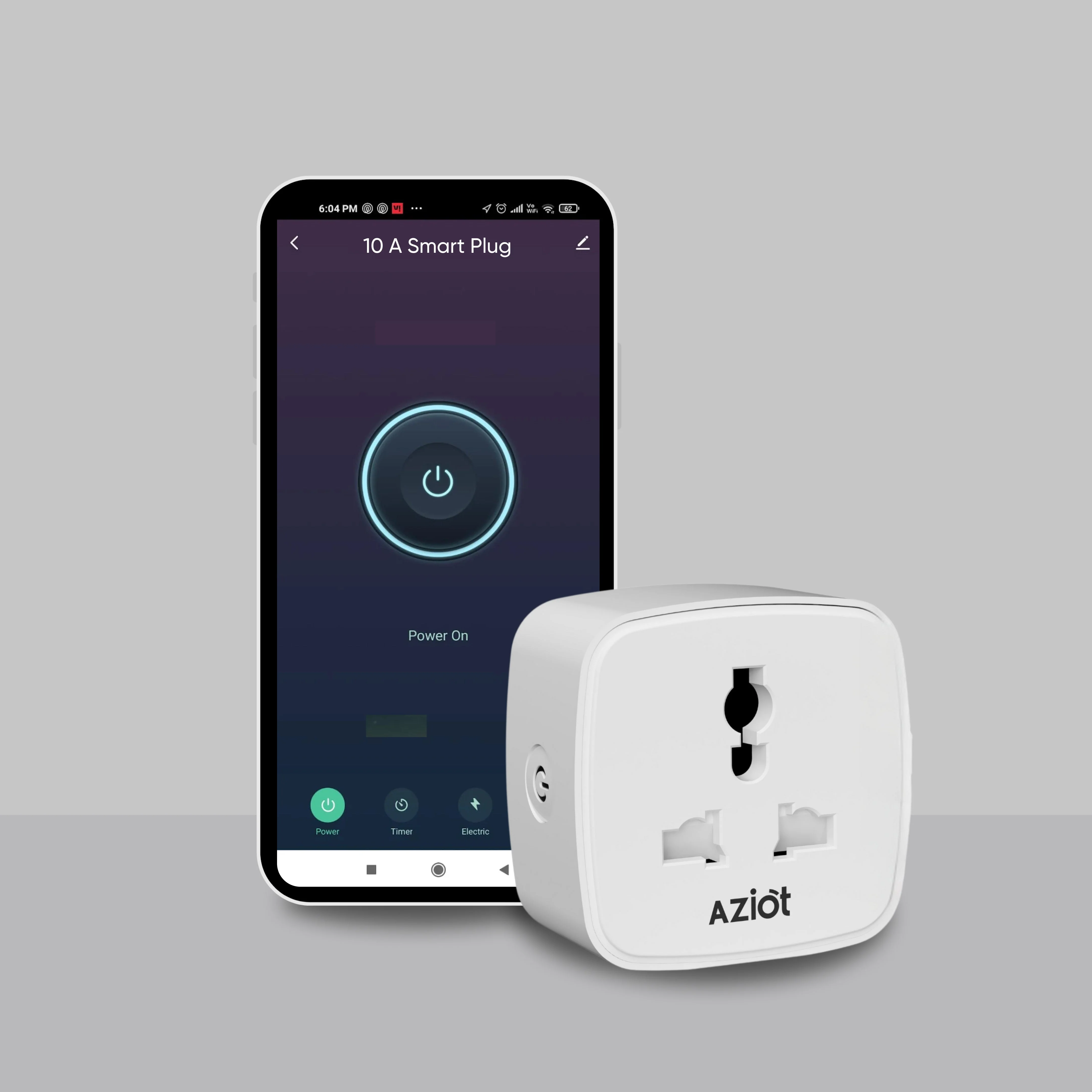 AZIOT 10amp Smart Plug - Wifi/Bluetooth Enabled