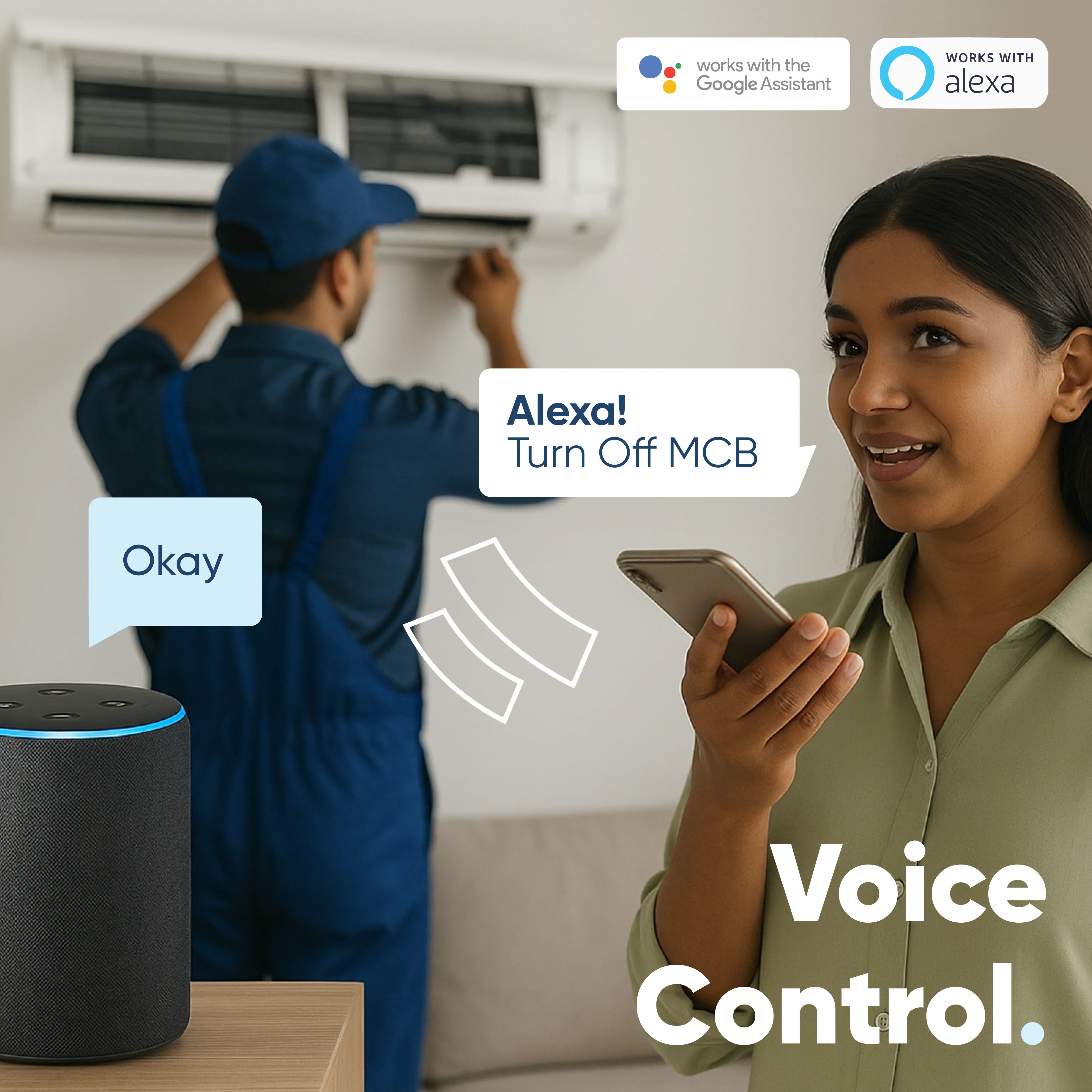 Aziot 1P 63A WiFi Smart Circuit Breaker with Power Monitoring, Remote & Voice Control | Compatible with EV Chargers, Geysers, Water Pumps, Room Heaters, and Heavy-Duty Appliances | SmartLife App - Image 2