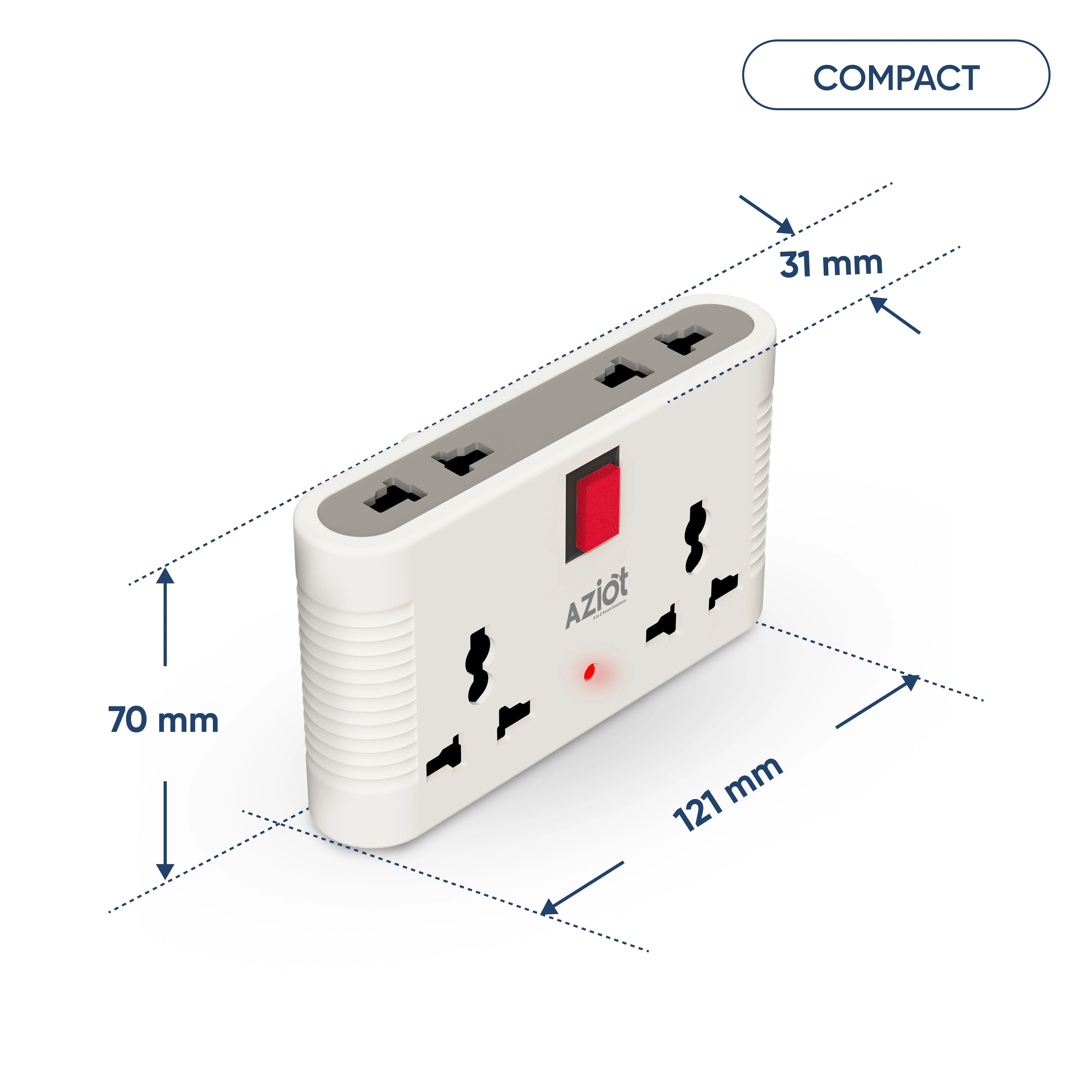 Aziot (6 amps) 4 Way Smart Multi-Plug Adaptor (WiFi+BLE) - Image 8