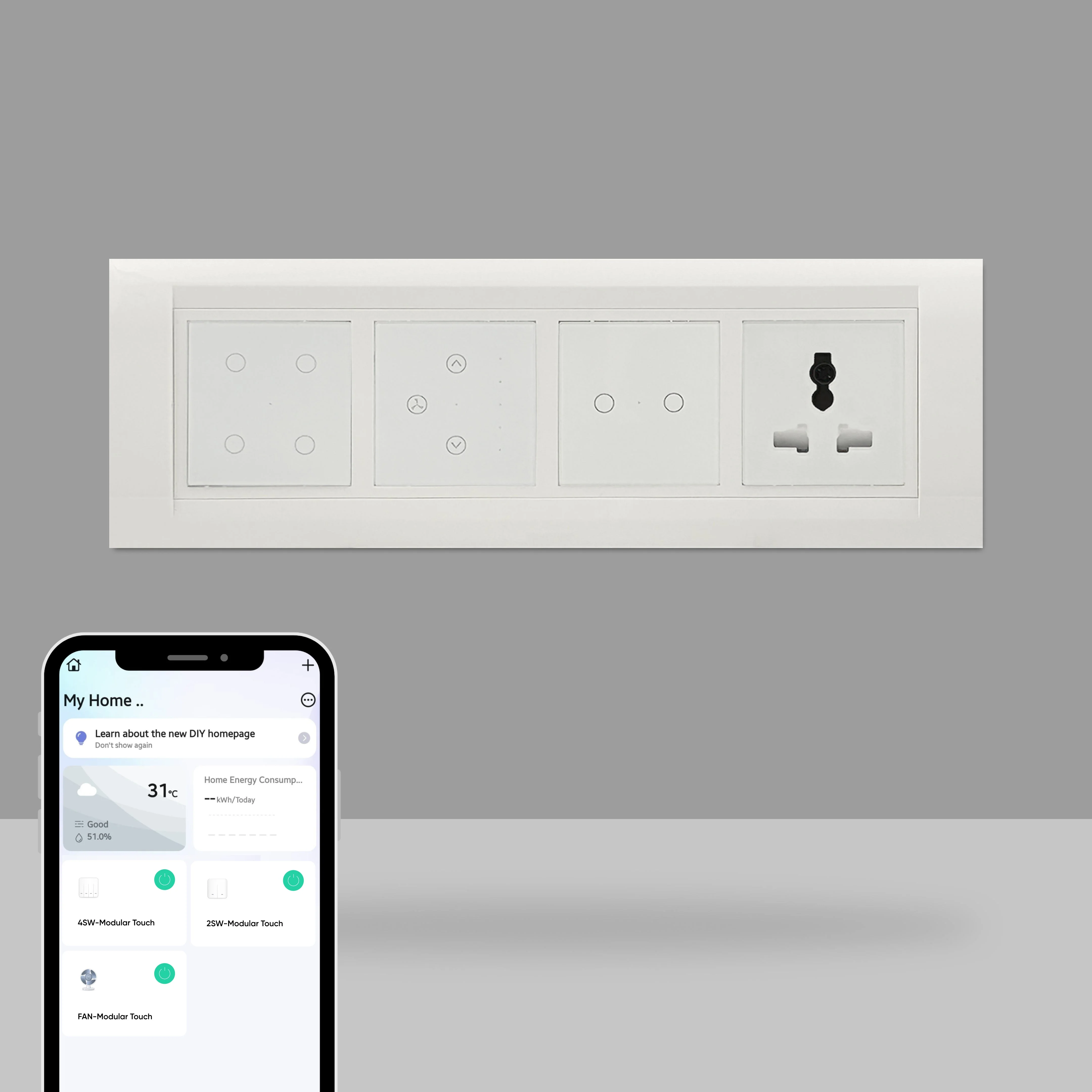 Aziot 8 Module Switch Board Plate | Smart 4 SW, 2 SW, Fan SW & Socket | WiFi & BLE | Google, Alexa & Siri (Black) - Image 10