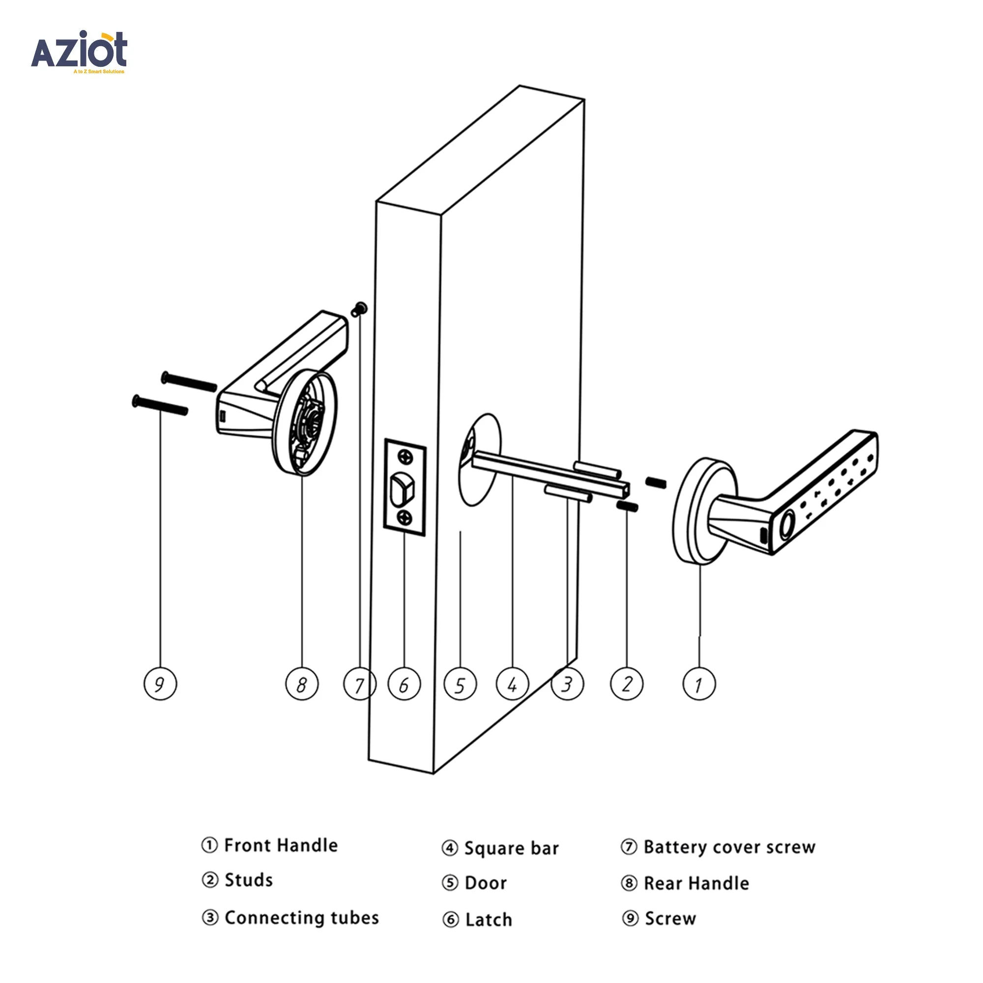AZIOT Bluetooth Smart Handle Door Lock – Keyless Entry - Image 7