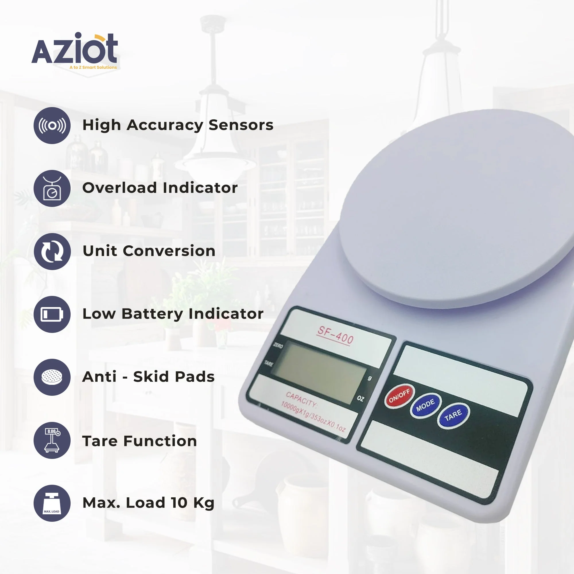 Aziot Digital Kitchen Weighing Machine for Home - Image 3