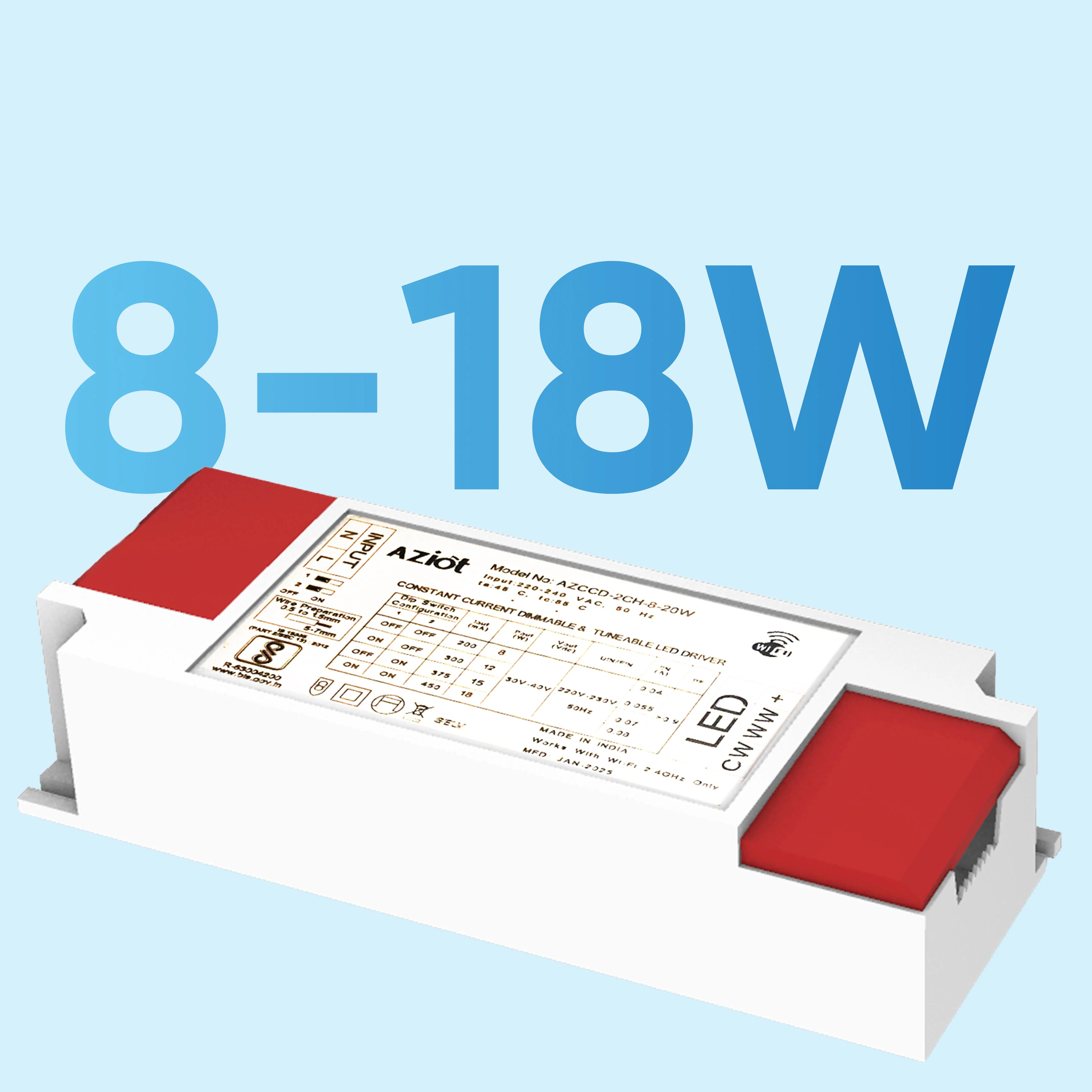 AZIOT Smart LED Driver (8-18W) | No Hub Required | WiFi-Enabled | Dimmable - Image 7