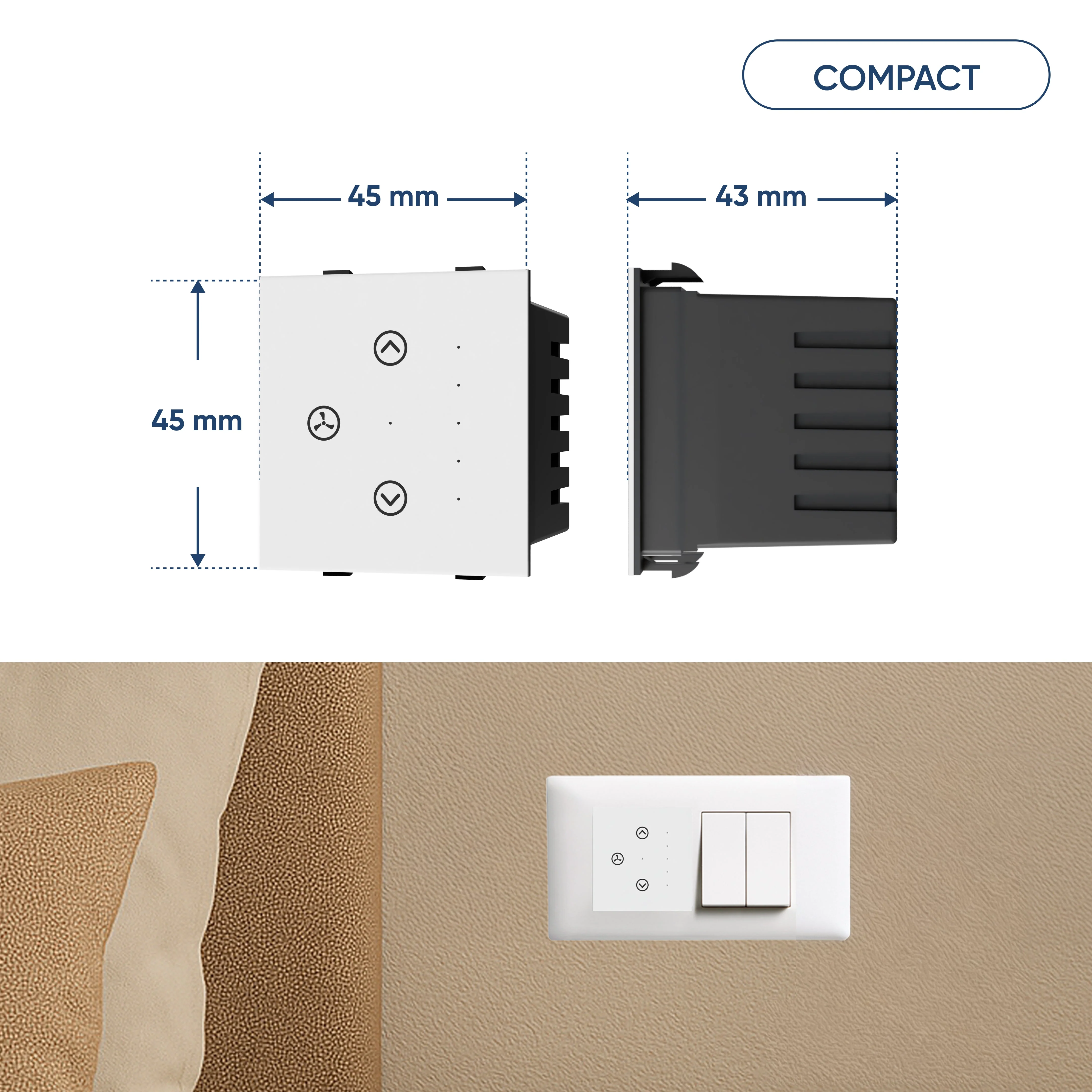 AZIOT SMART MODULAR 1 FAN REGULATOR TOUCH SWITCH - Image 11