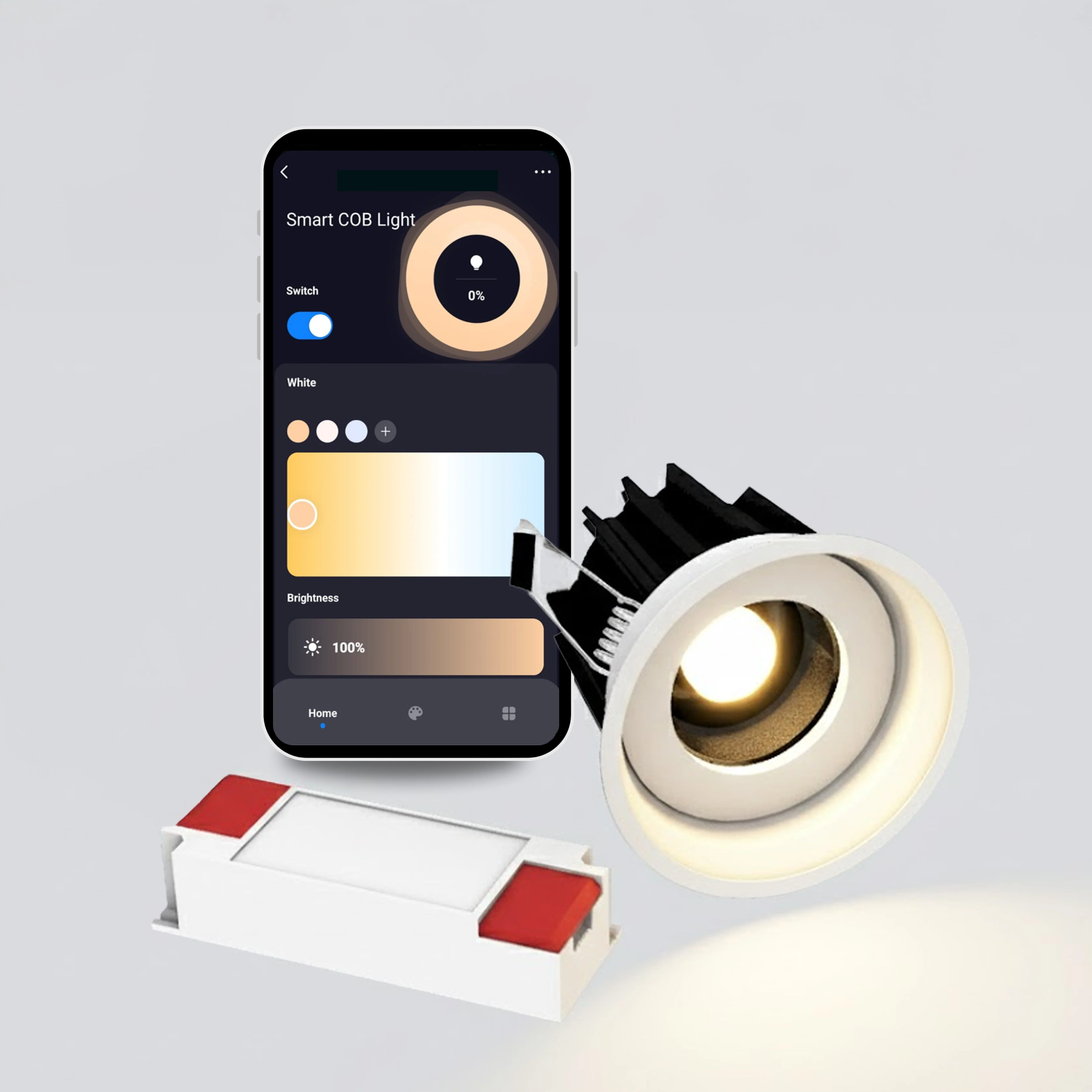 AZIOT Smart Trimless 12W COB Light with Driver, WiFi+BLE, Tuneable, Dimmable