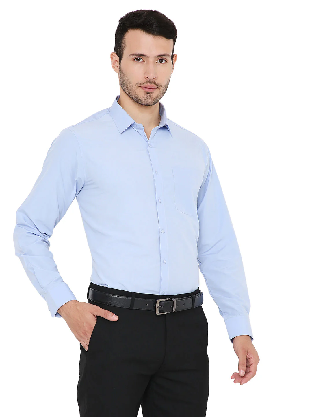 Baby Blue Solid | Slim Fit | Formal Shirt - Image 4