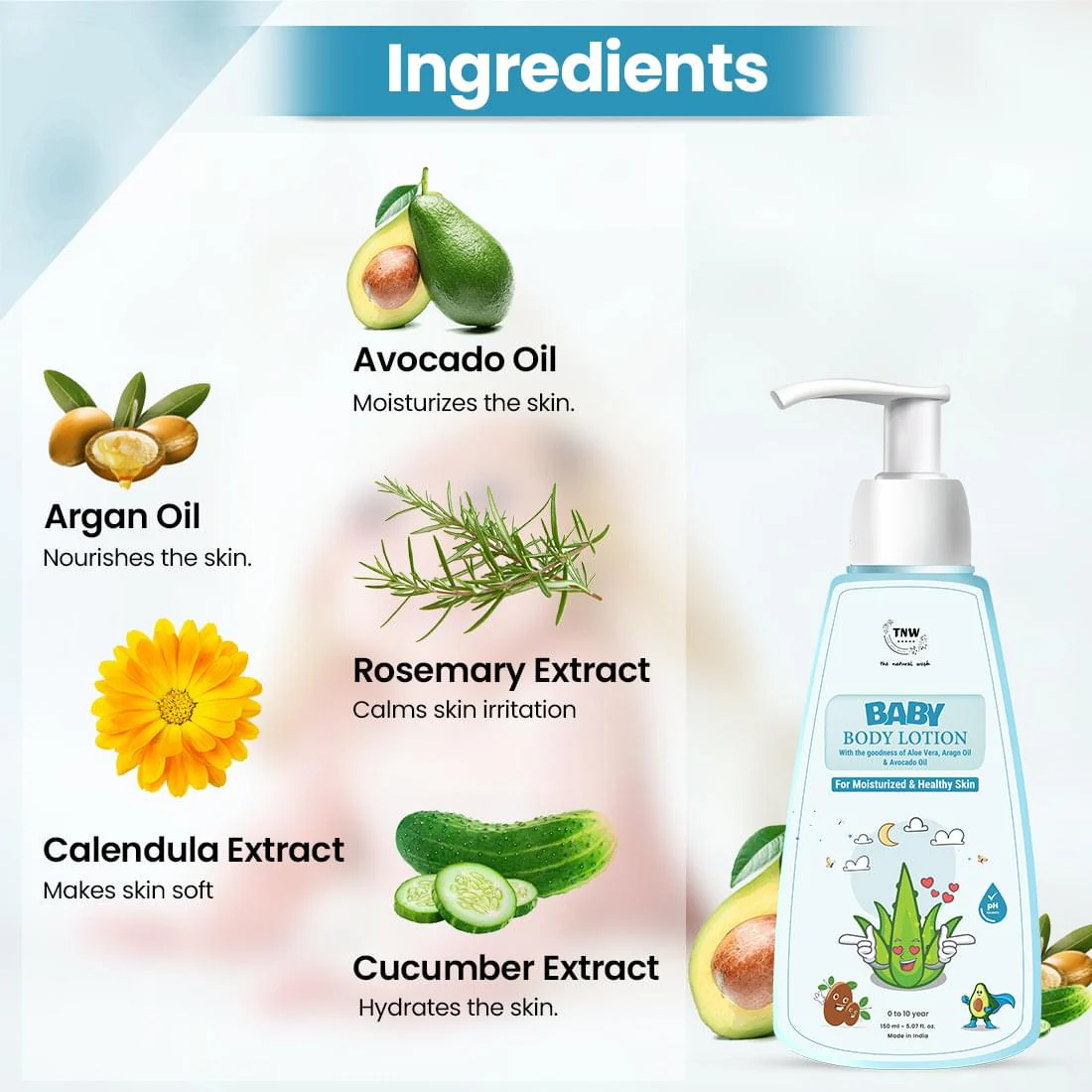 Baby Body Lotion with Natural Ingredients. - Image 2