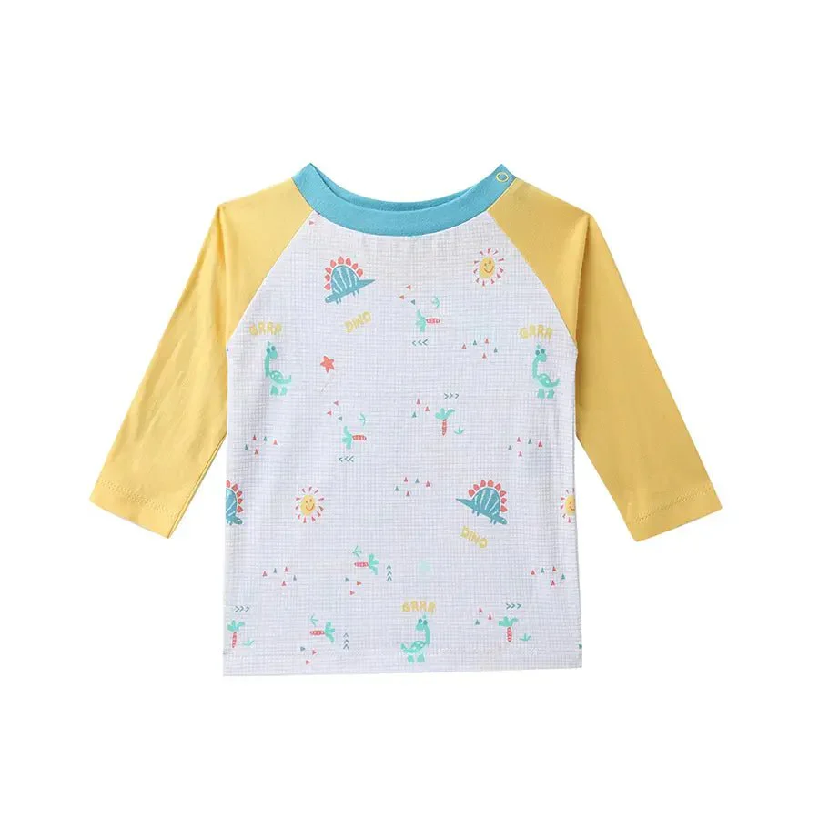 Baby Boy Dino Print Full Sleeve Baby T-Shirt Set (Pack Of 3) - Image 3