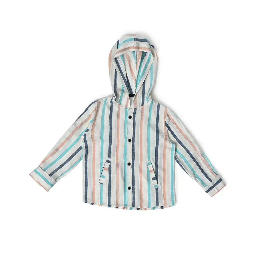 Baby Boy Striped Hoodie Shirt & Tee Set - Image 2